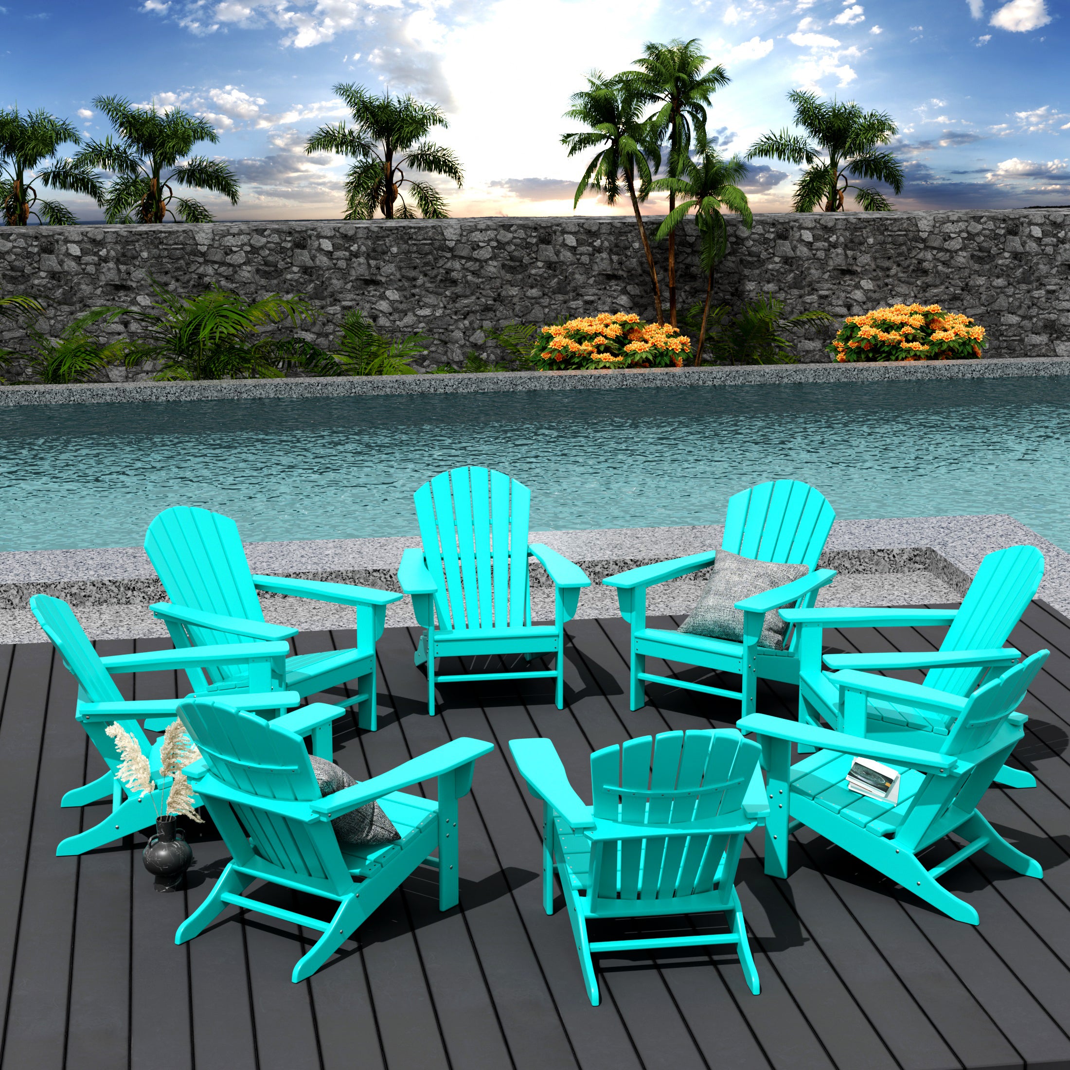 Portside Dylan Outdoor Adirondack Chair (Set of 8)