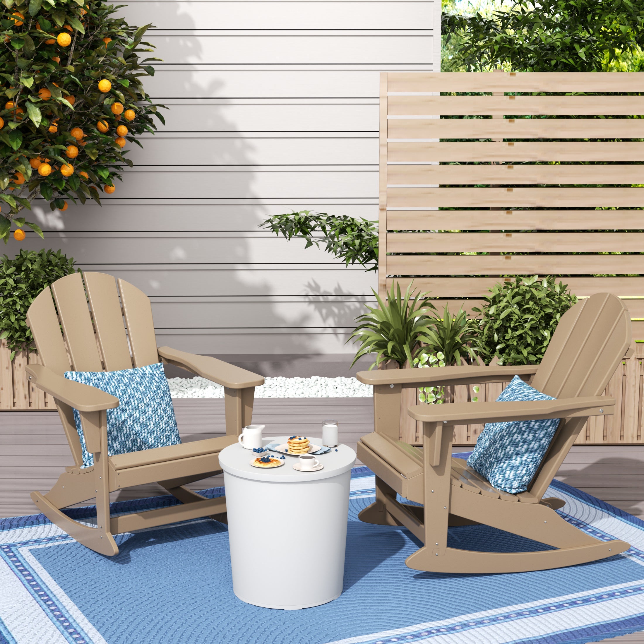 Paradise Westintrends 2 piece set Outdoor / Patio Poly Adirondack rocking chairs ( 2 seater )