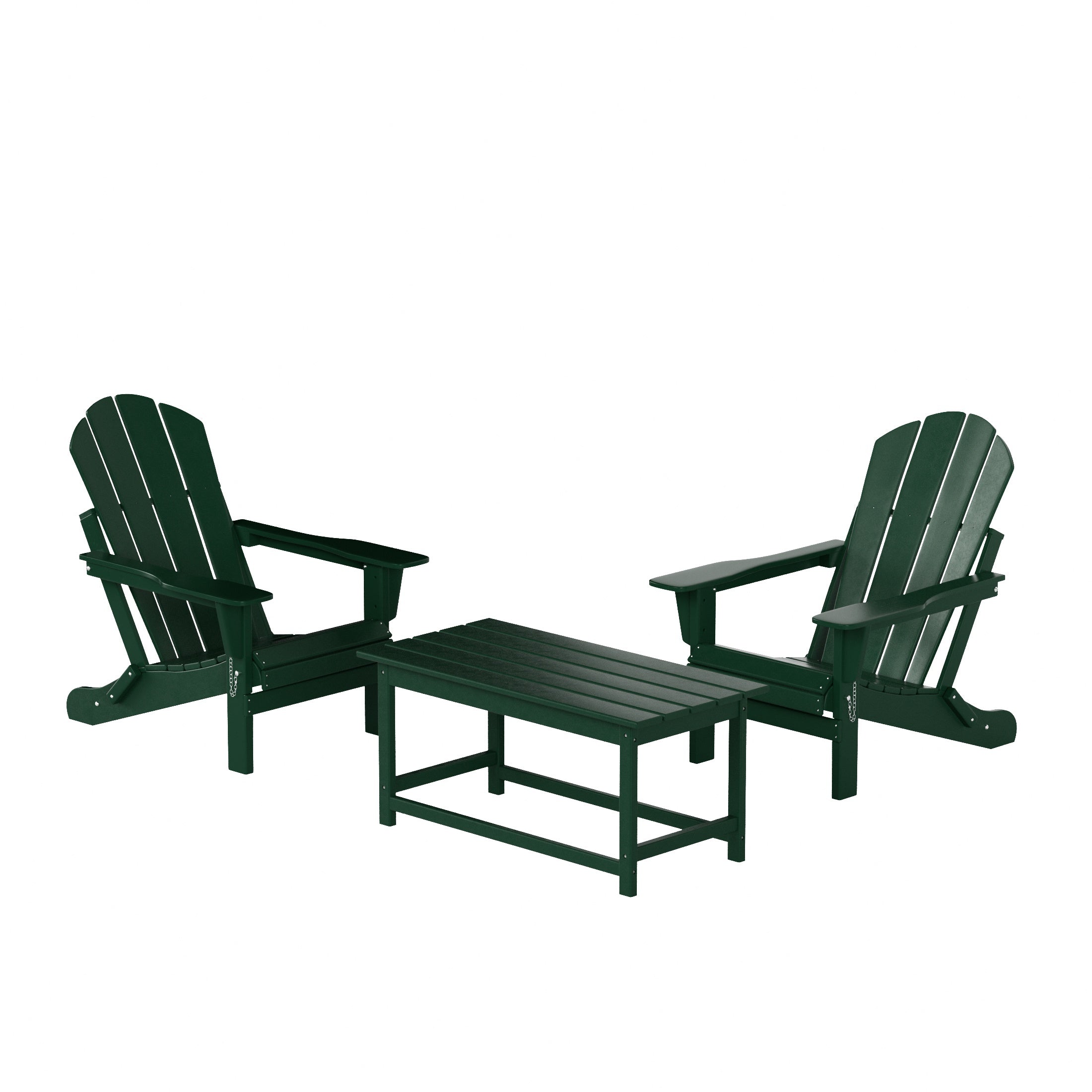 Paradise Westintrends 3-Piece set Outdoor / Patio Poly Adirondack chair set with a Coffee table ( 2 seater )