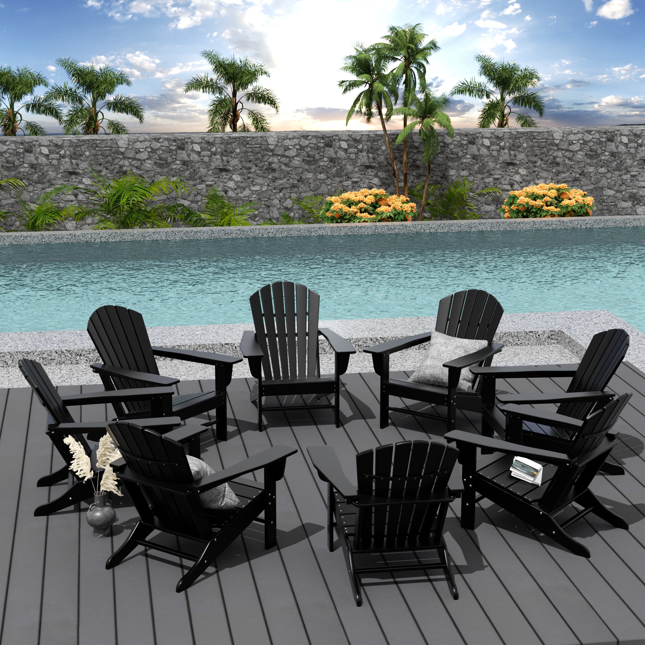 Portside Dylan Outdoor Adirondack Chair (Set of 8)