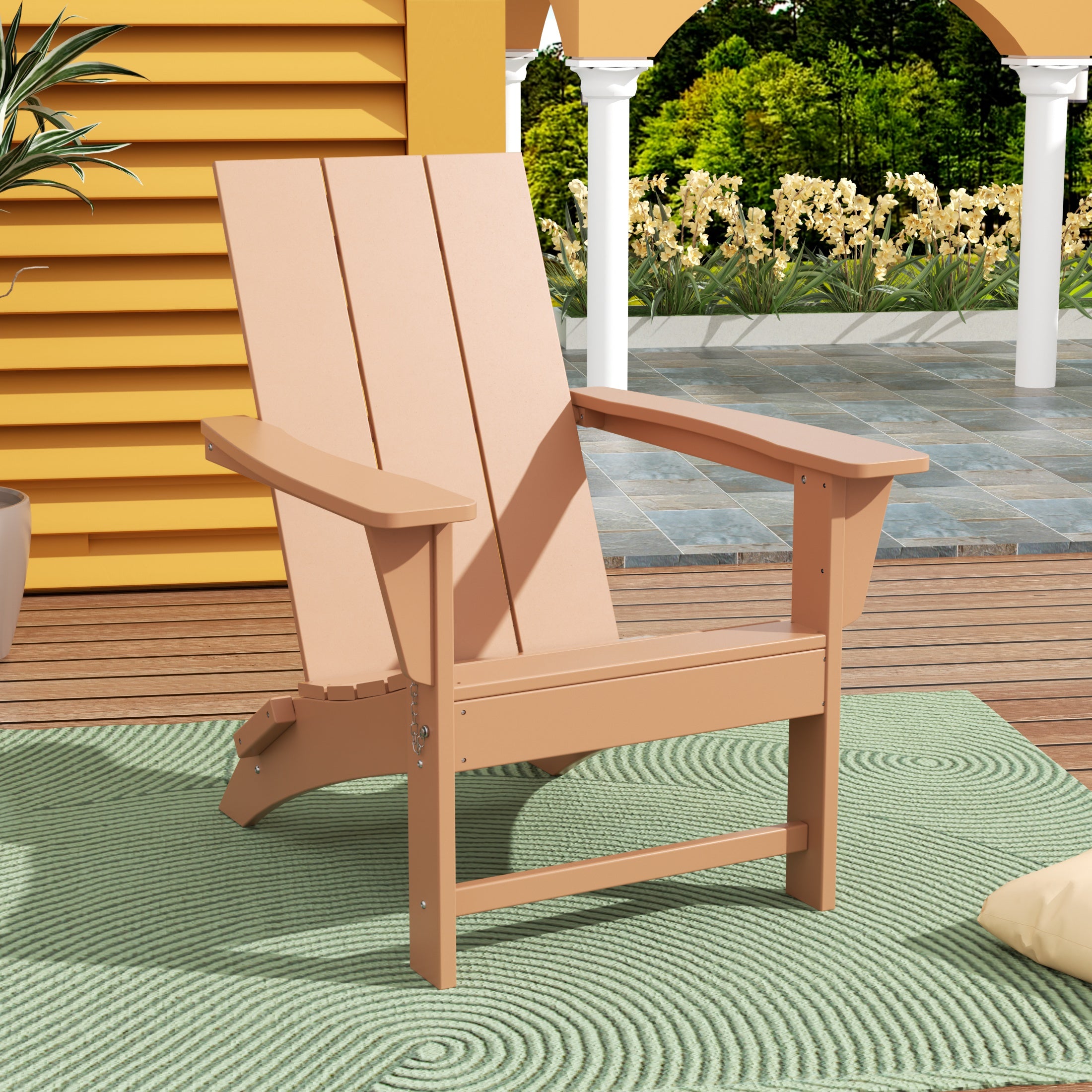 Palms HDPE Modern Outdoor Patio Folding Adirondack Chair