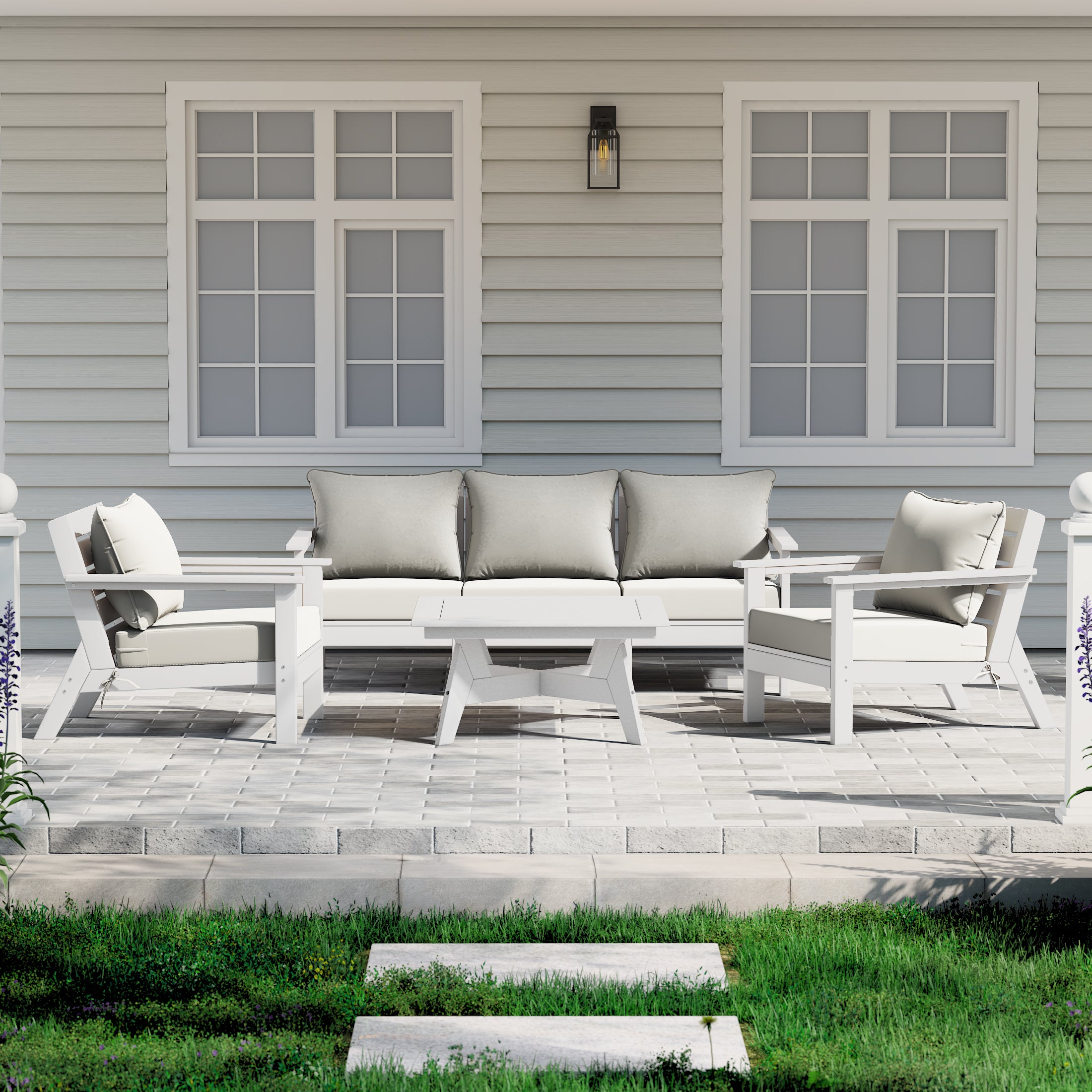 Portsmouth Outdoor 6-Piece Modular Sectional Patio Furniture Sofa Set