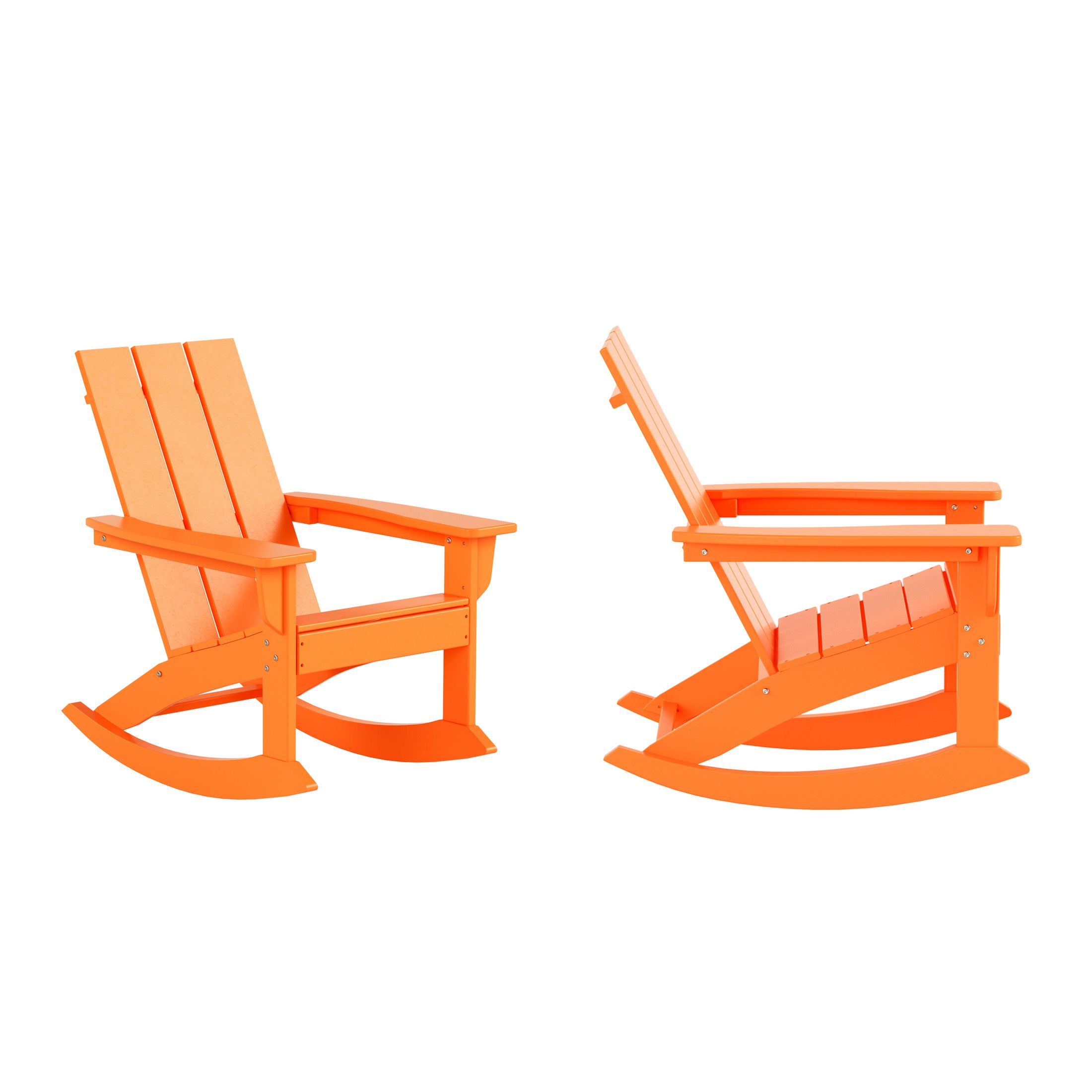 Palms Ashore Outdoor Patio Modern Adirondack Rocking Chair (Set of 2)