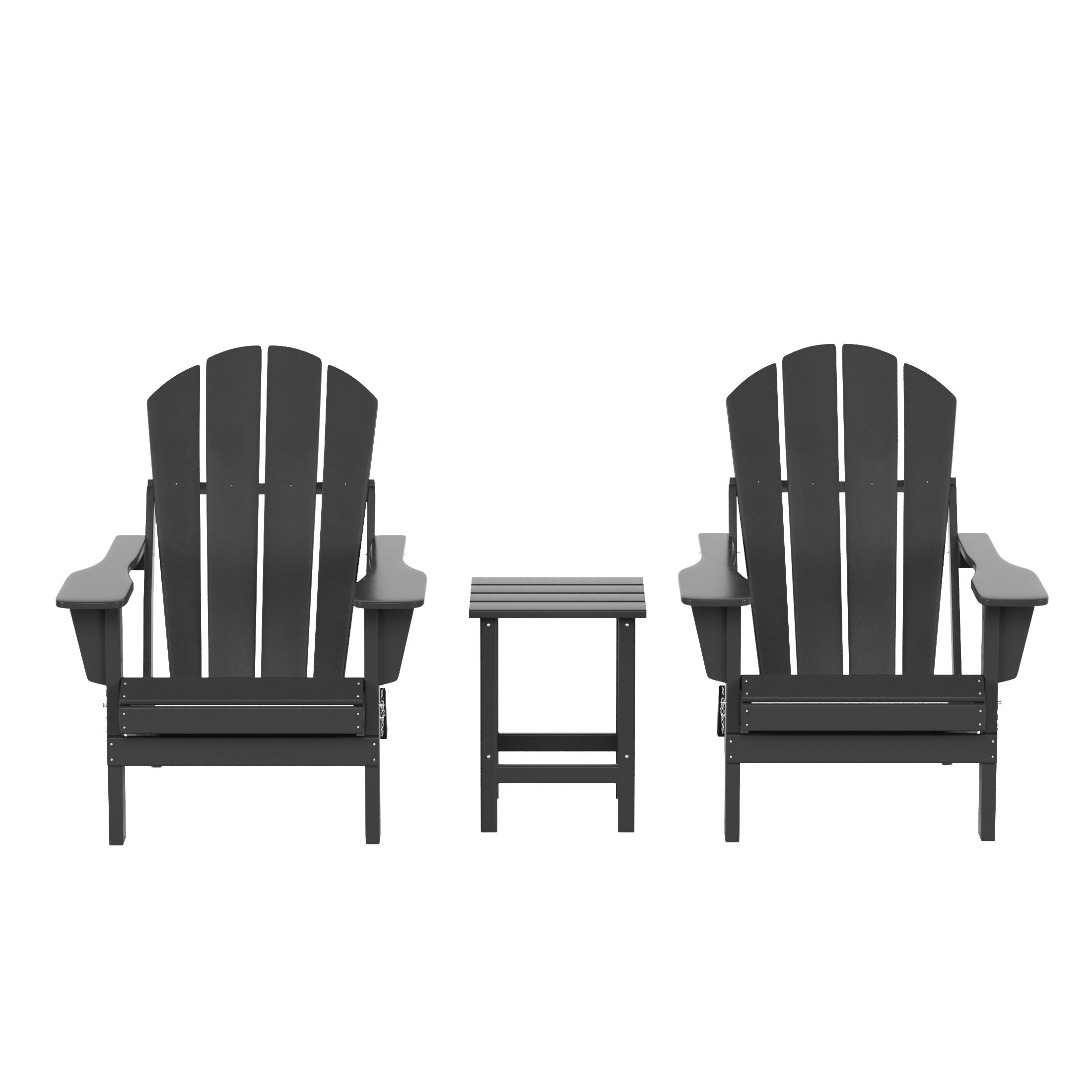 Paradise Westintrends 3-Piece set Outdoor / Patio Poly Adirondack chair set with a side table ( 2 seater )