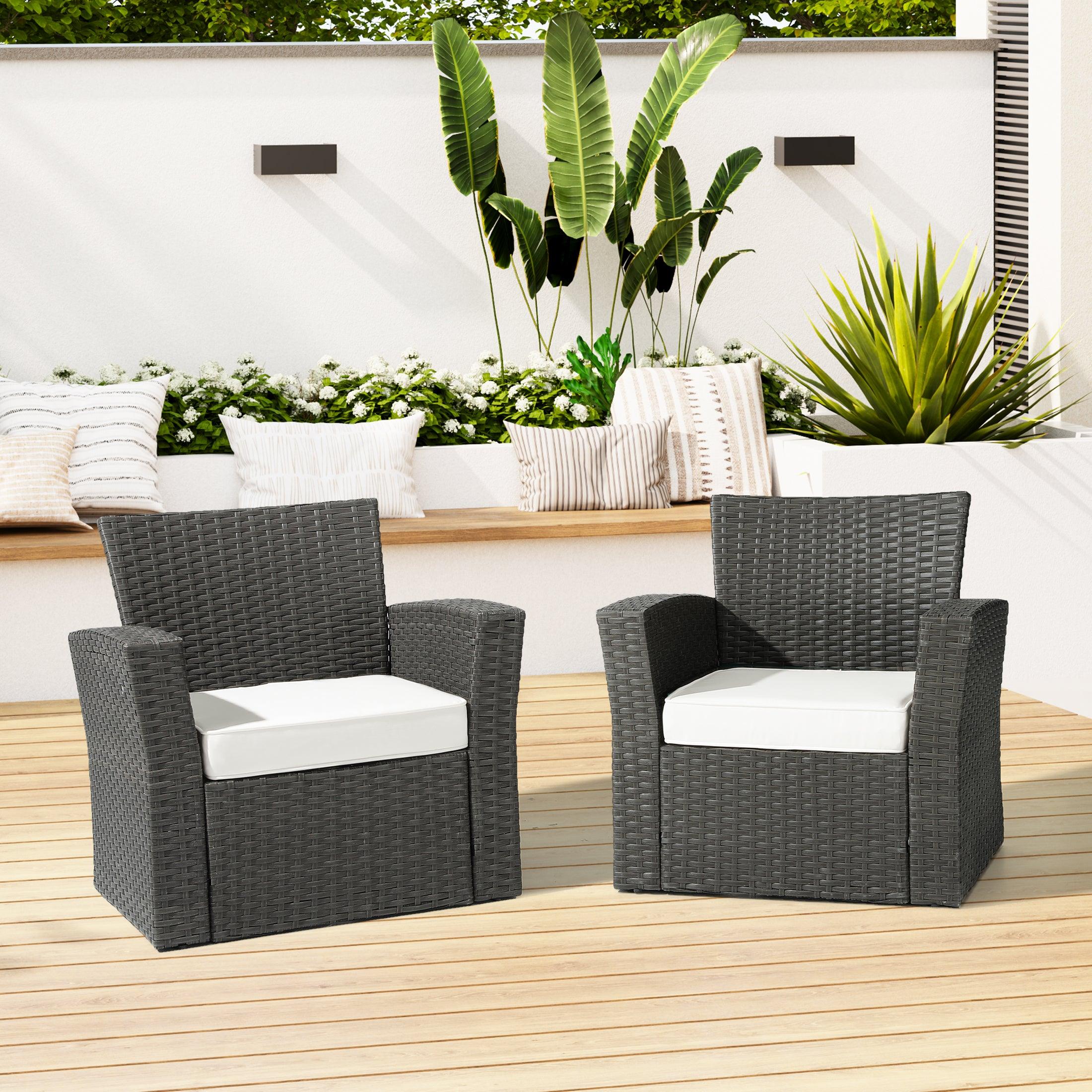 Harmony Outdoor Patio Seat Chair Square Cushions with Piping (Set of 2) - Costaelm