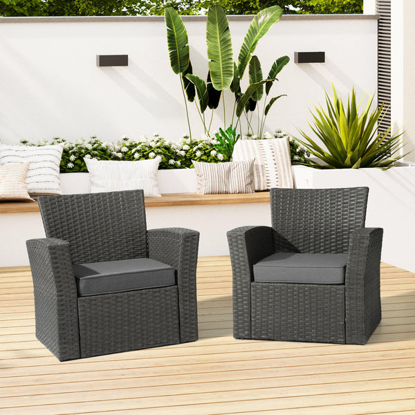 Harmony Outdoor Patio Seat Chair Square Cushions with Piping (Set of 2) - Costaelm