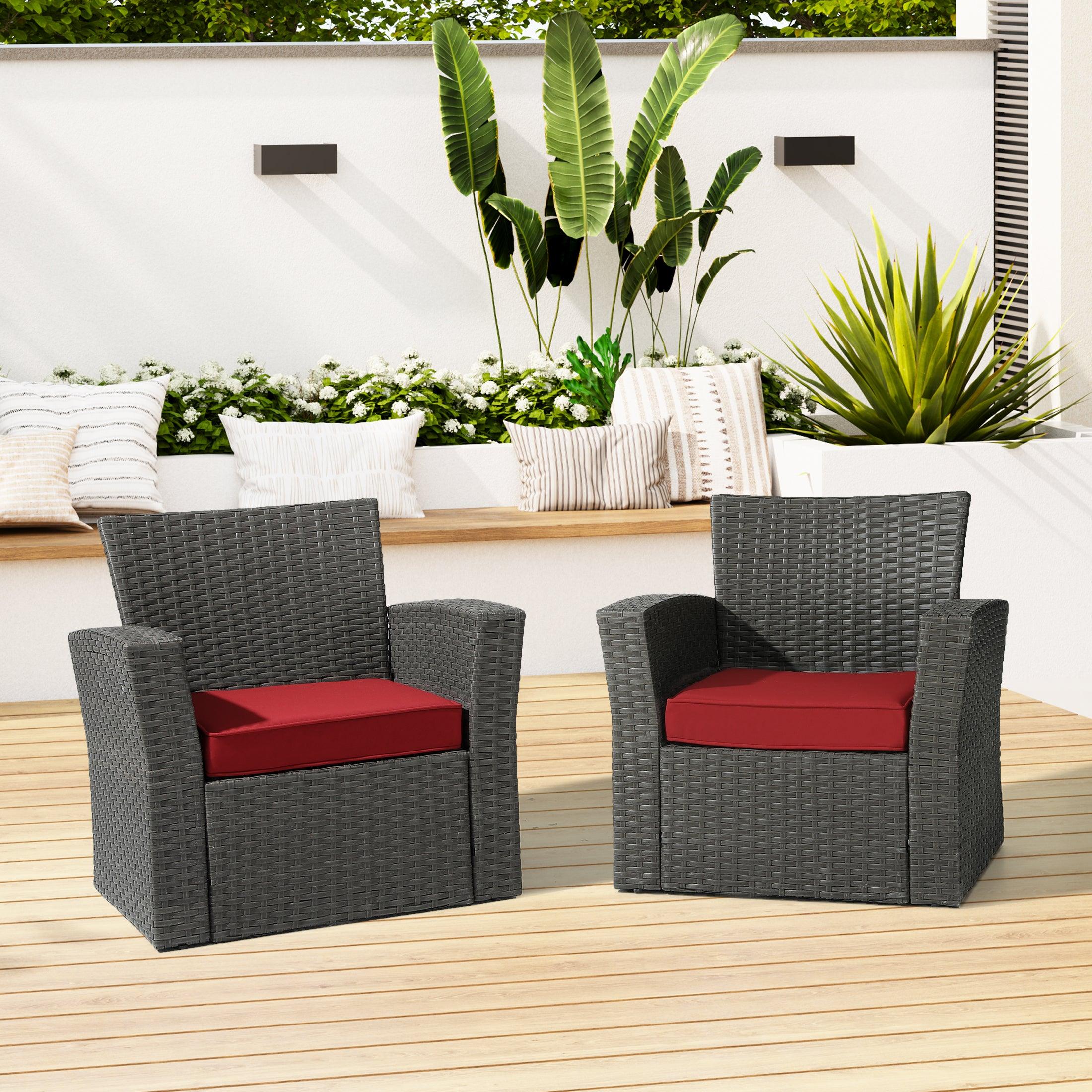 Harmony Outdoor Patio Seat Chair Square Cushions with Piping (Set of 2) - Costaelm