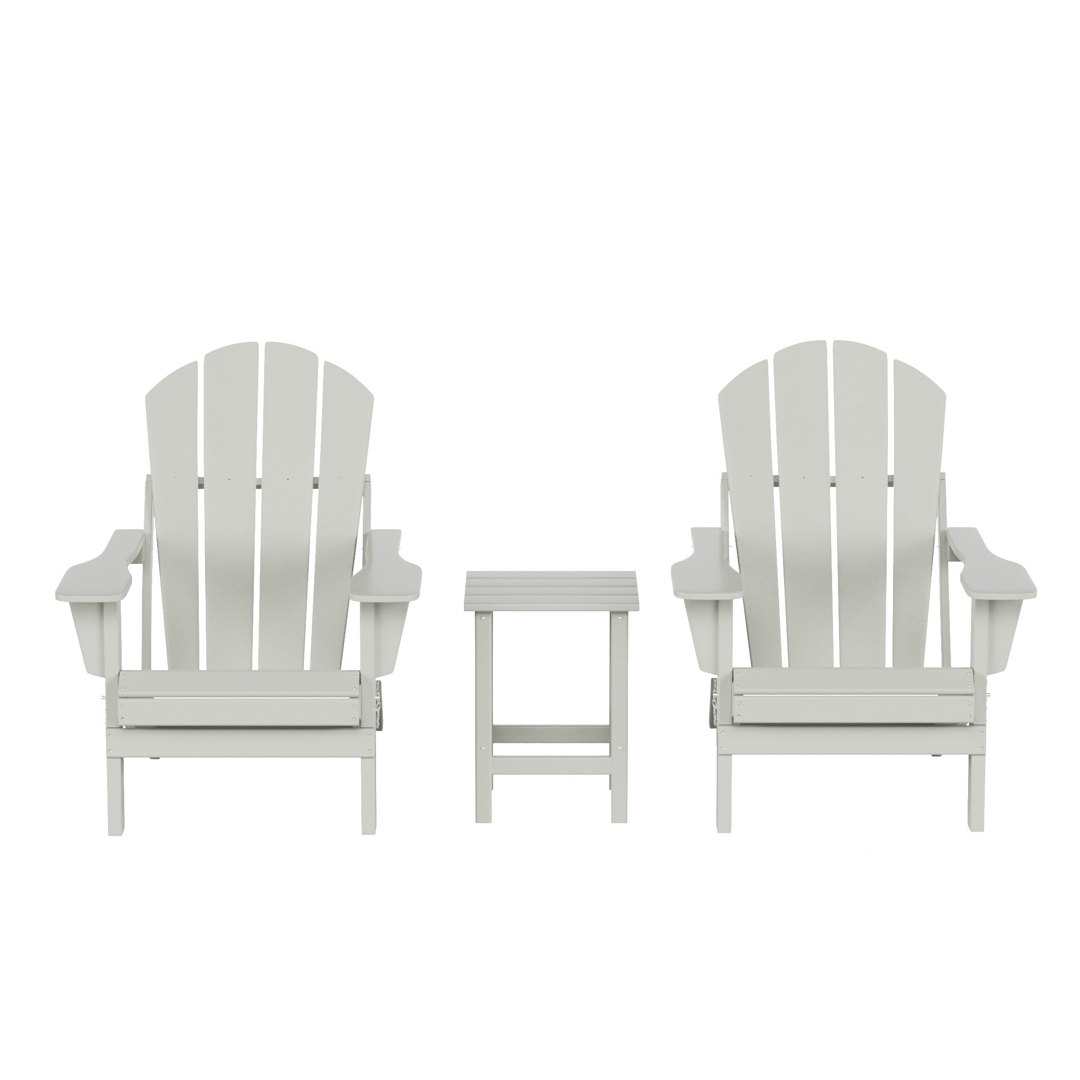 Paradise Westintrends 3-Piece set Outdoor / Patio Poly Adirondack chair set with a side table ( 2 seater )