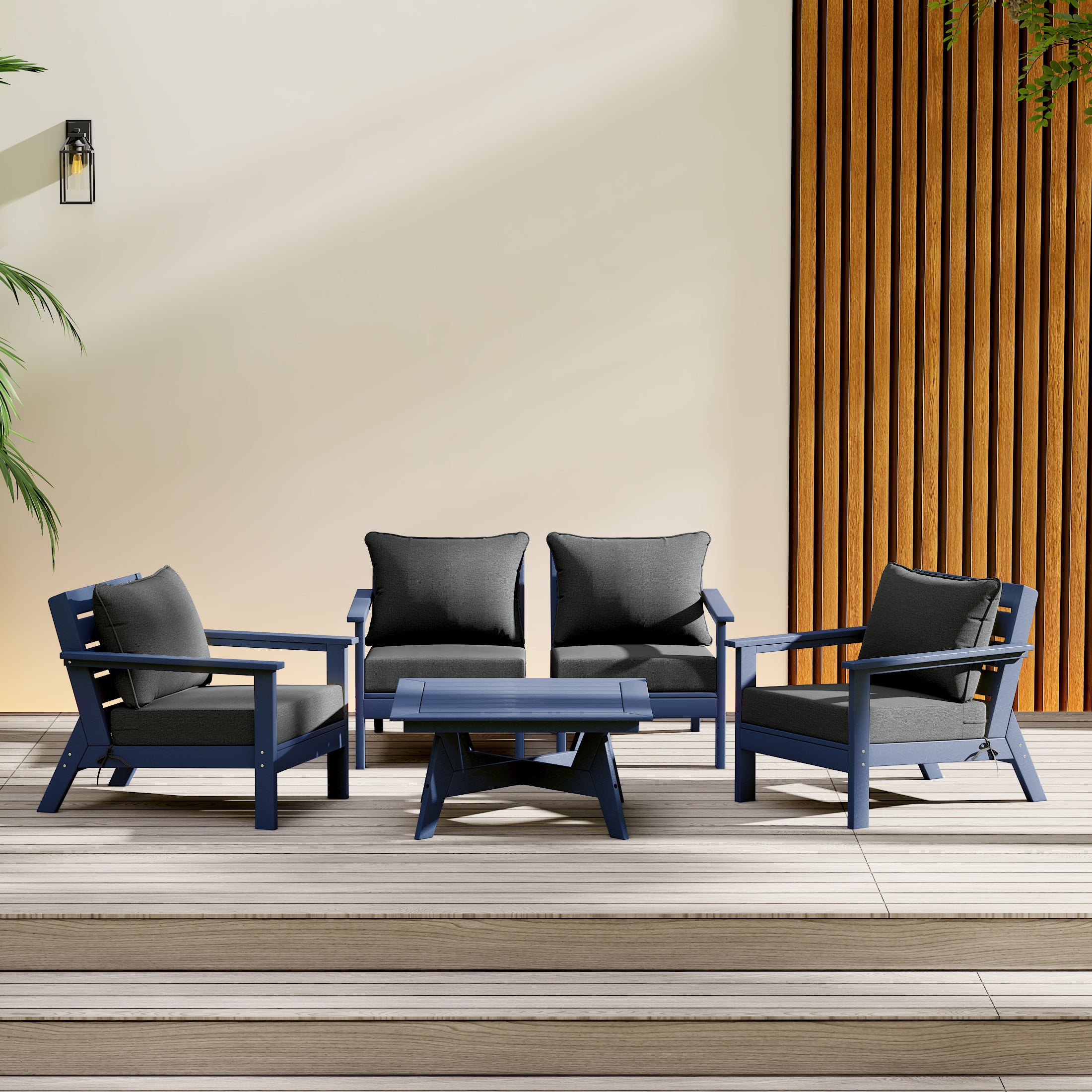 Portsmouth Outdoor 5-Piece Modular Sectional Patio Furniture Seating Set