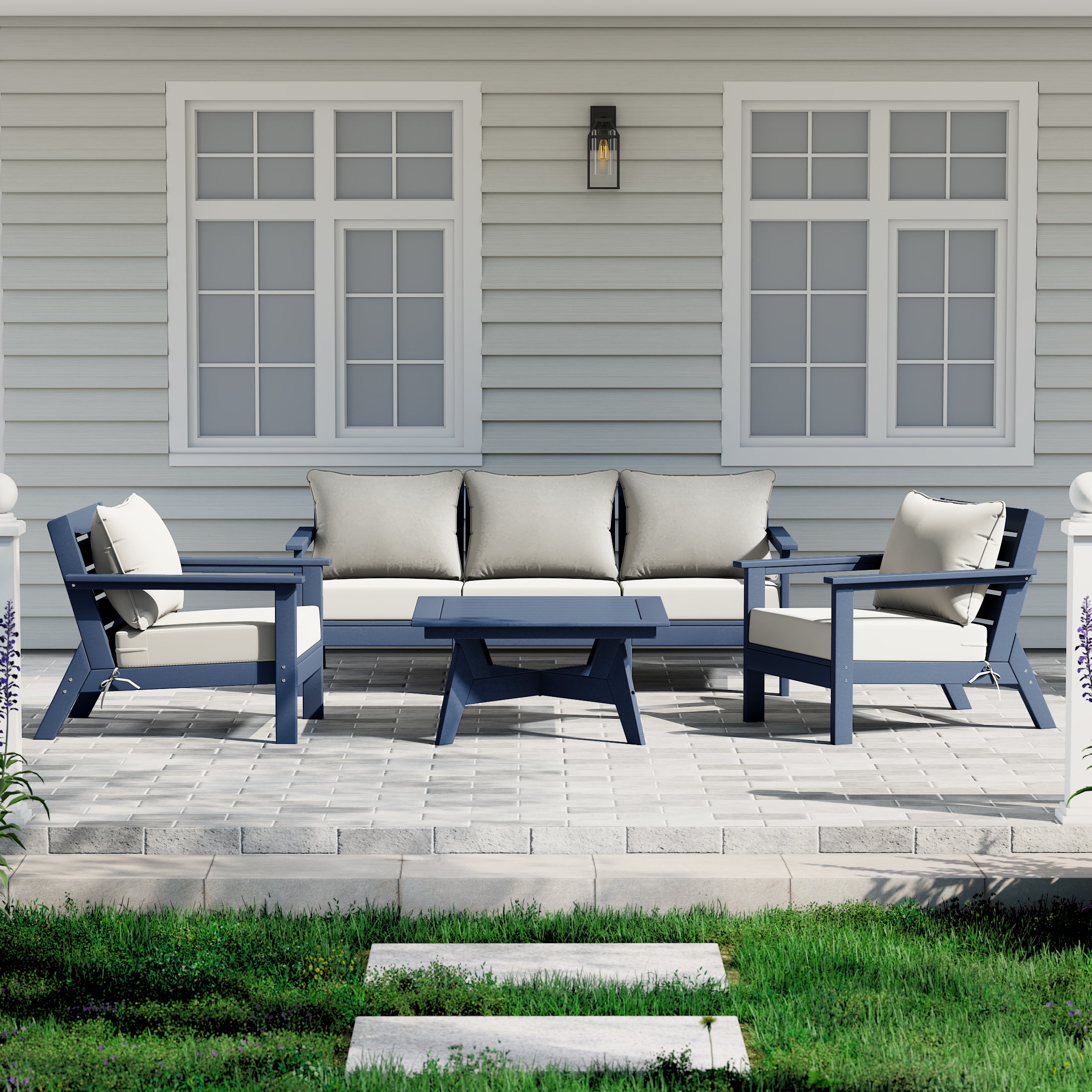 Portsmouth Outdoor 6-Piece Modular Sectional Patio Furniture Sofa Set