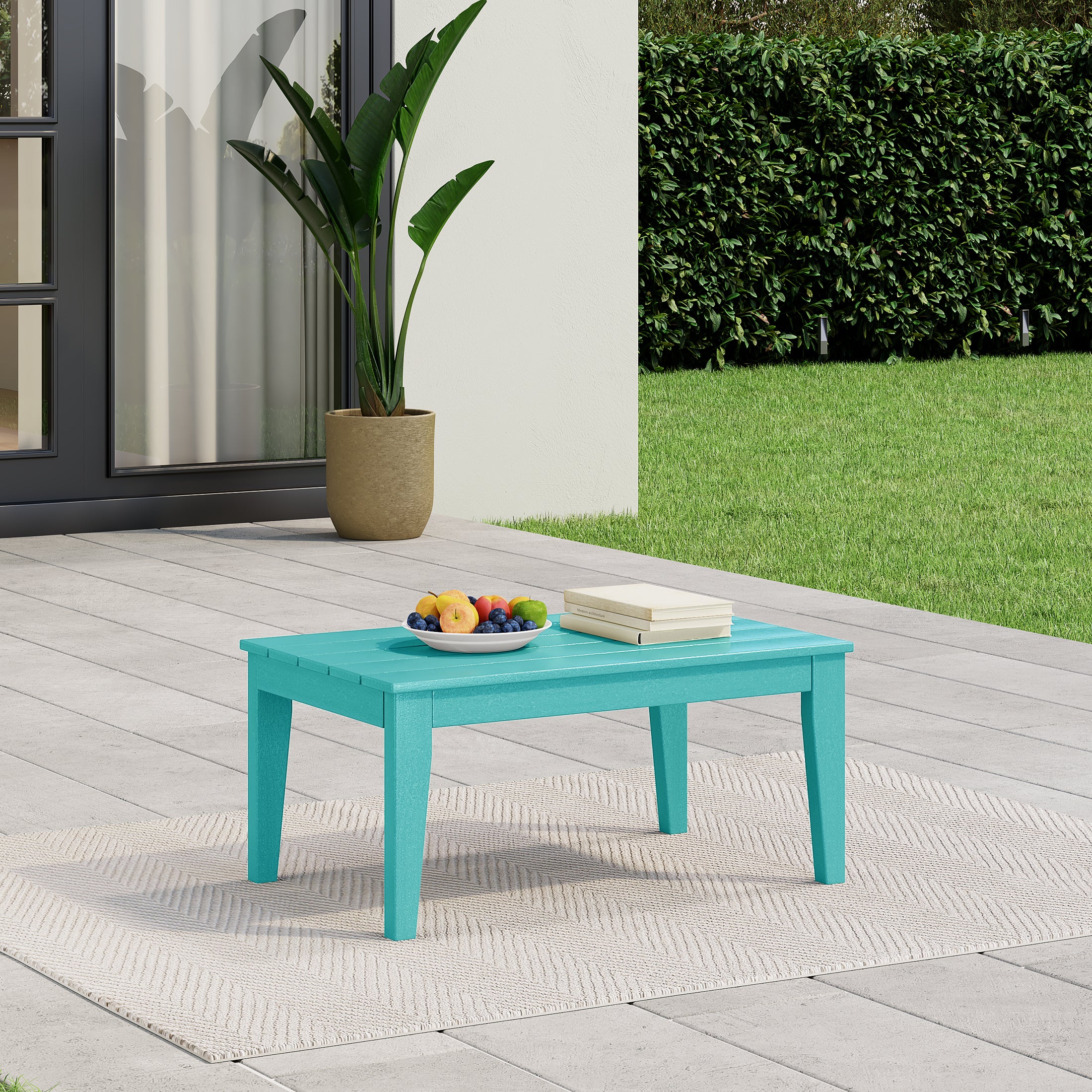 Paradise Low Outdoor HDPE Patio Rectangle Coffee Table