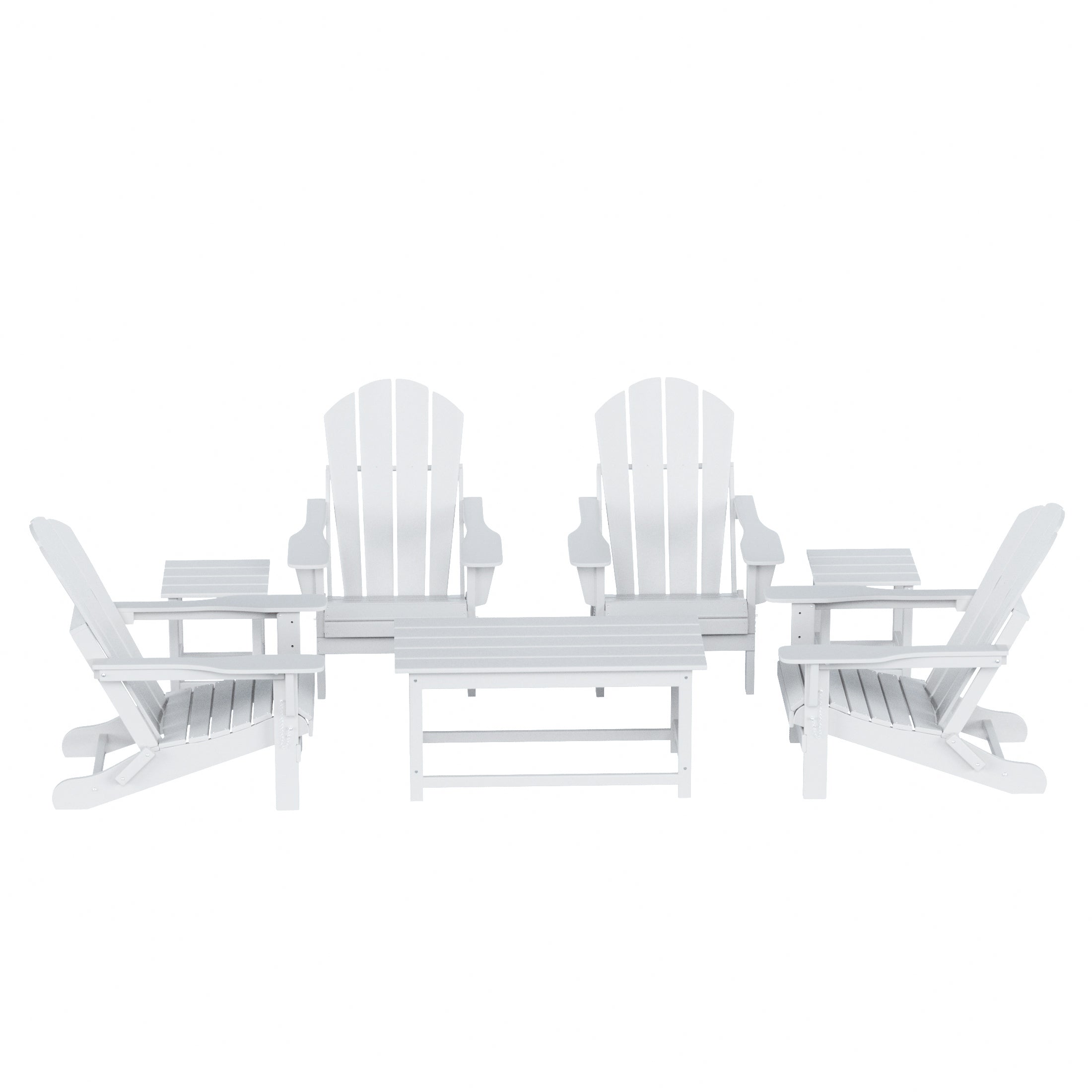 Paradise Westintrends 7-Piece set Outdoor / Patio Adirondack chairs with a Coffee and tWestintrends side tables ( 4 seater )