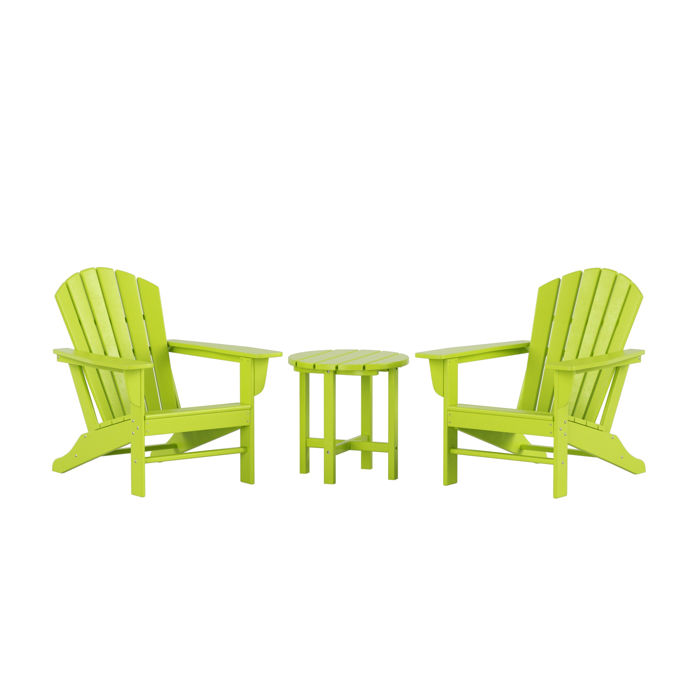 Portside Dylan 3-Piece Outdoor Adirondack Chair with Side Table Set