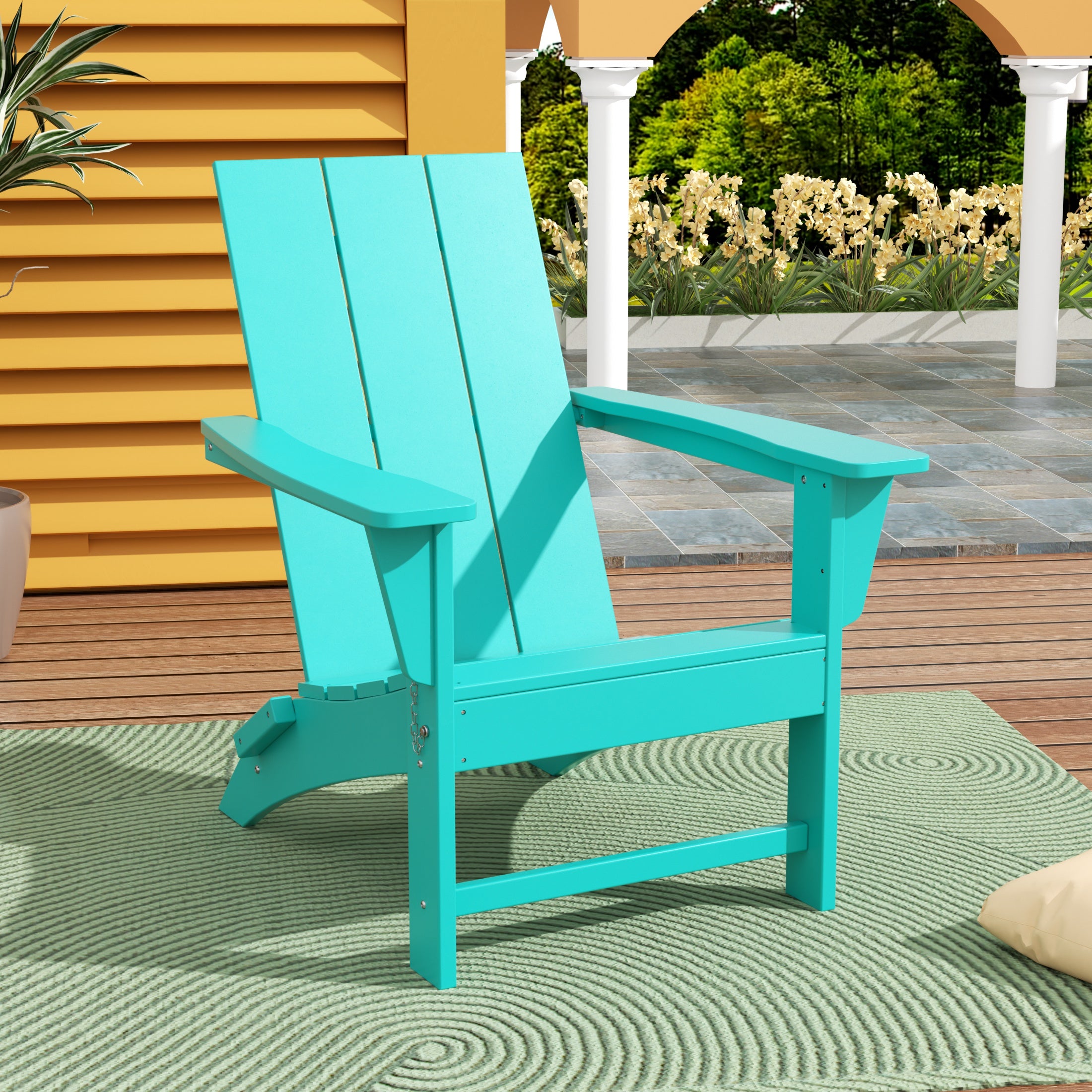 Palms HDPE Modern Outdoor Patio Folding Adirondack Chair