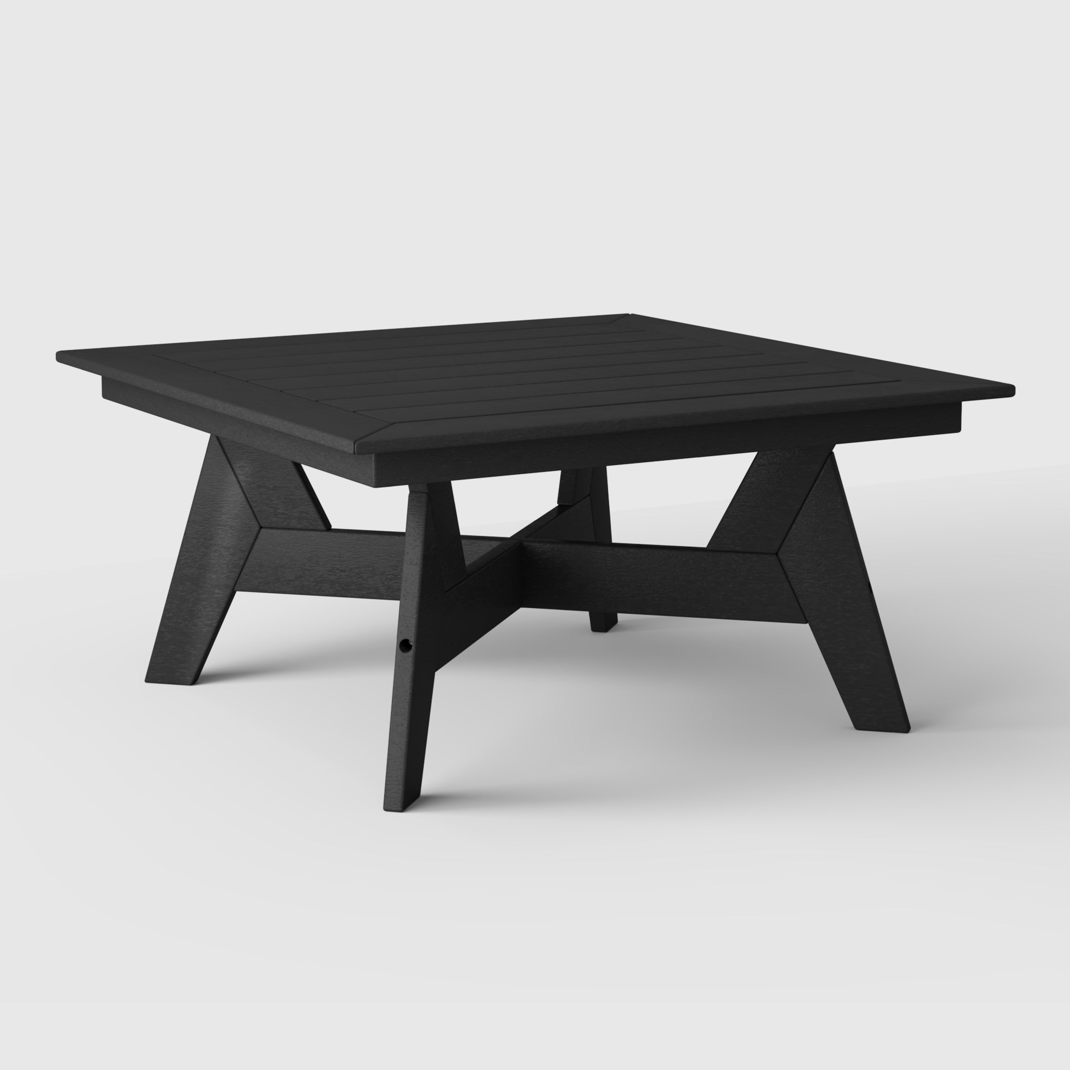 Portsmouth Modern Low Outdoor HDPE Patio Square Coffee Table