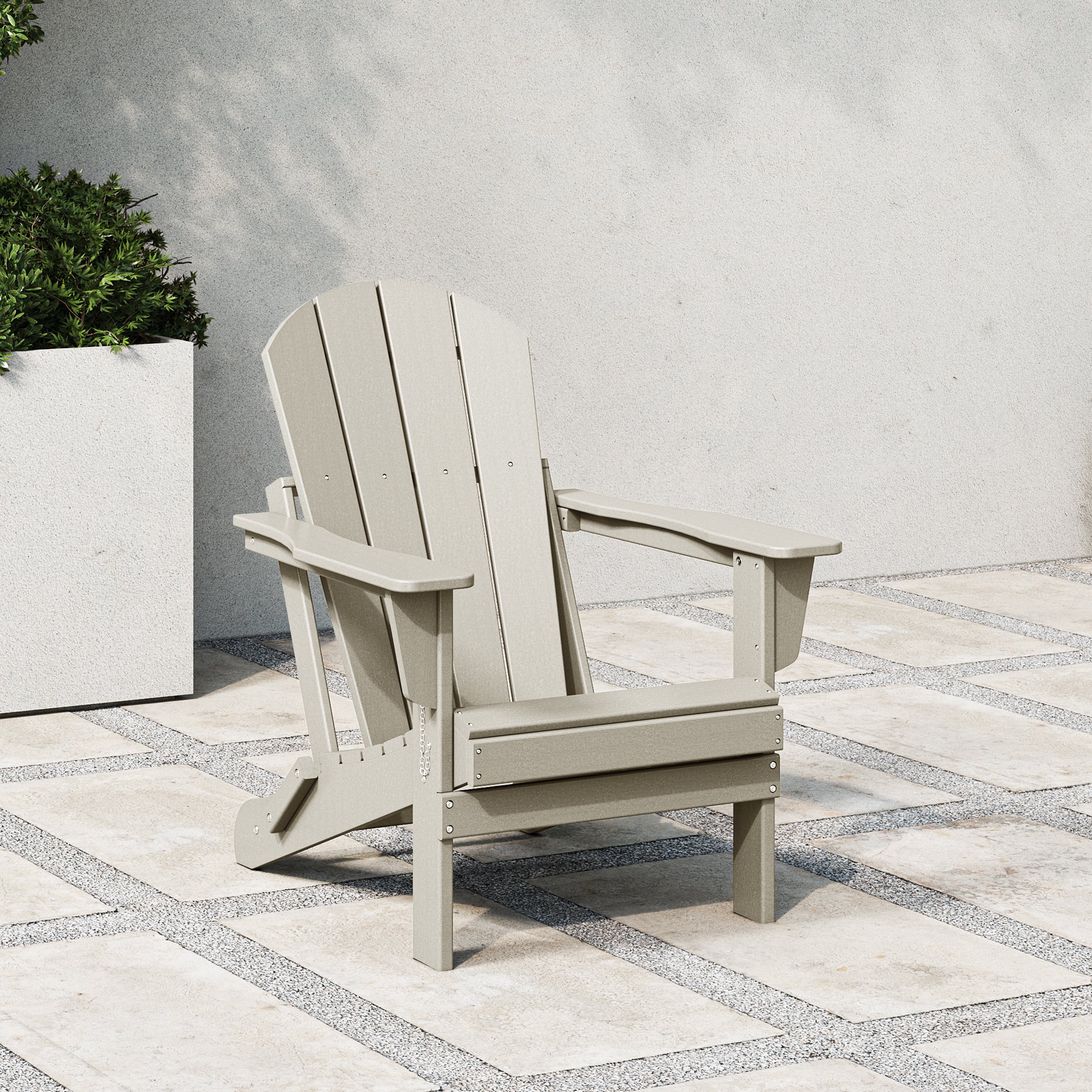 Paradise HDPE Outdoor Patio Folding Poly Adirondack Chair