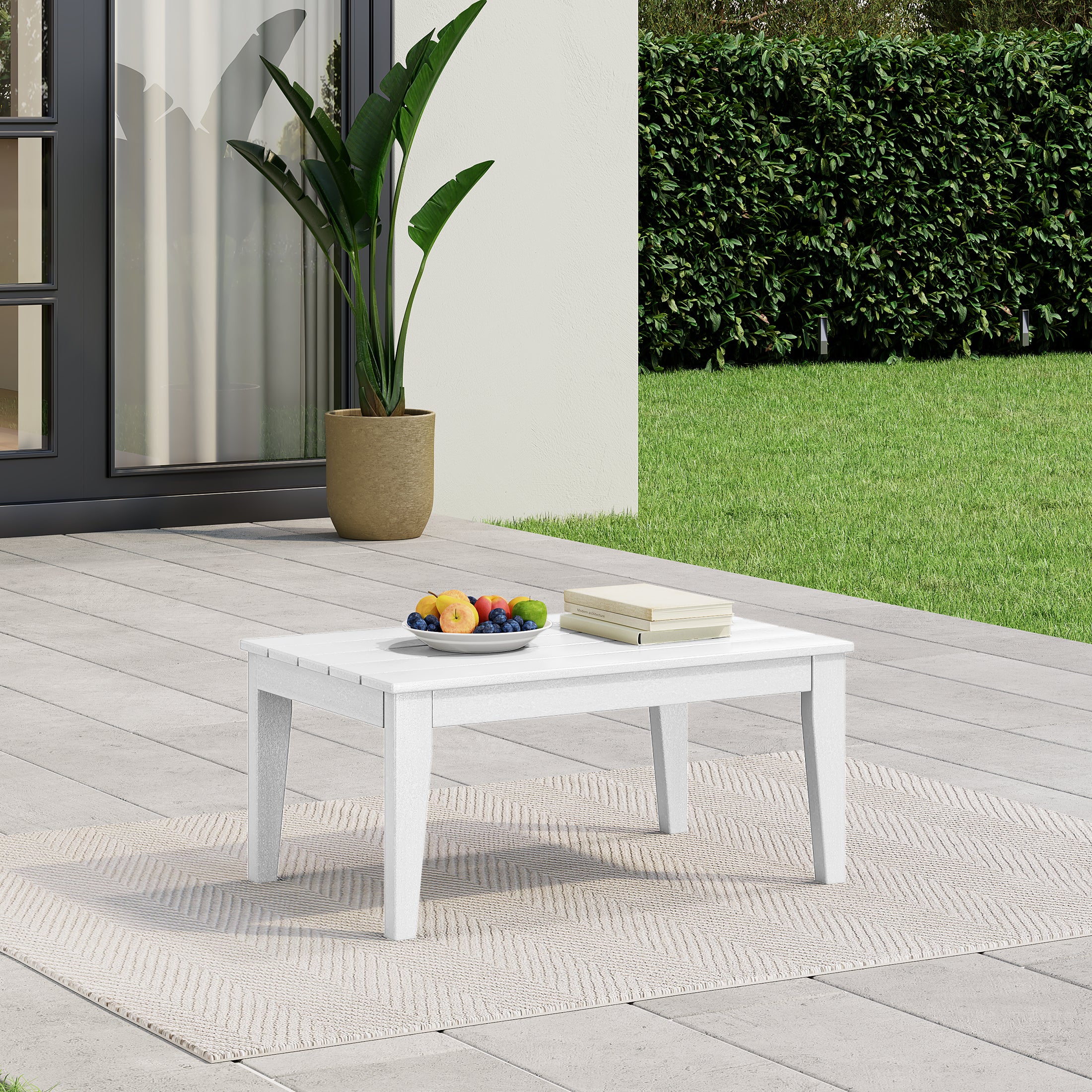 Paradise Low Outdoor HDPE Patio Rectangle Coffee Table