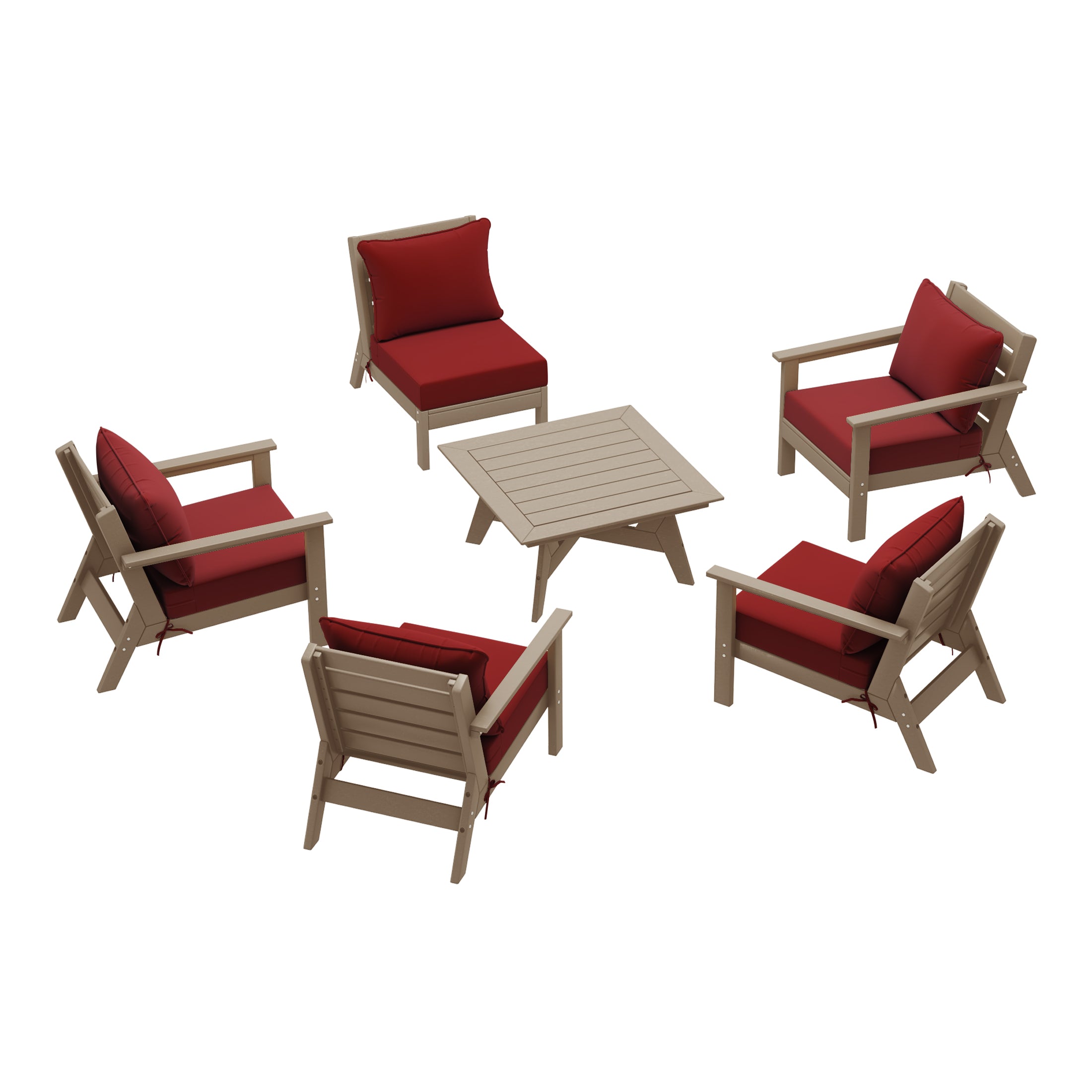 Portsmouth Outdoor 6-Piece Modular Sectional Patio Furniture Sofa Set