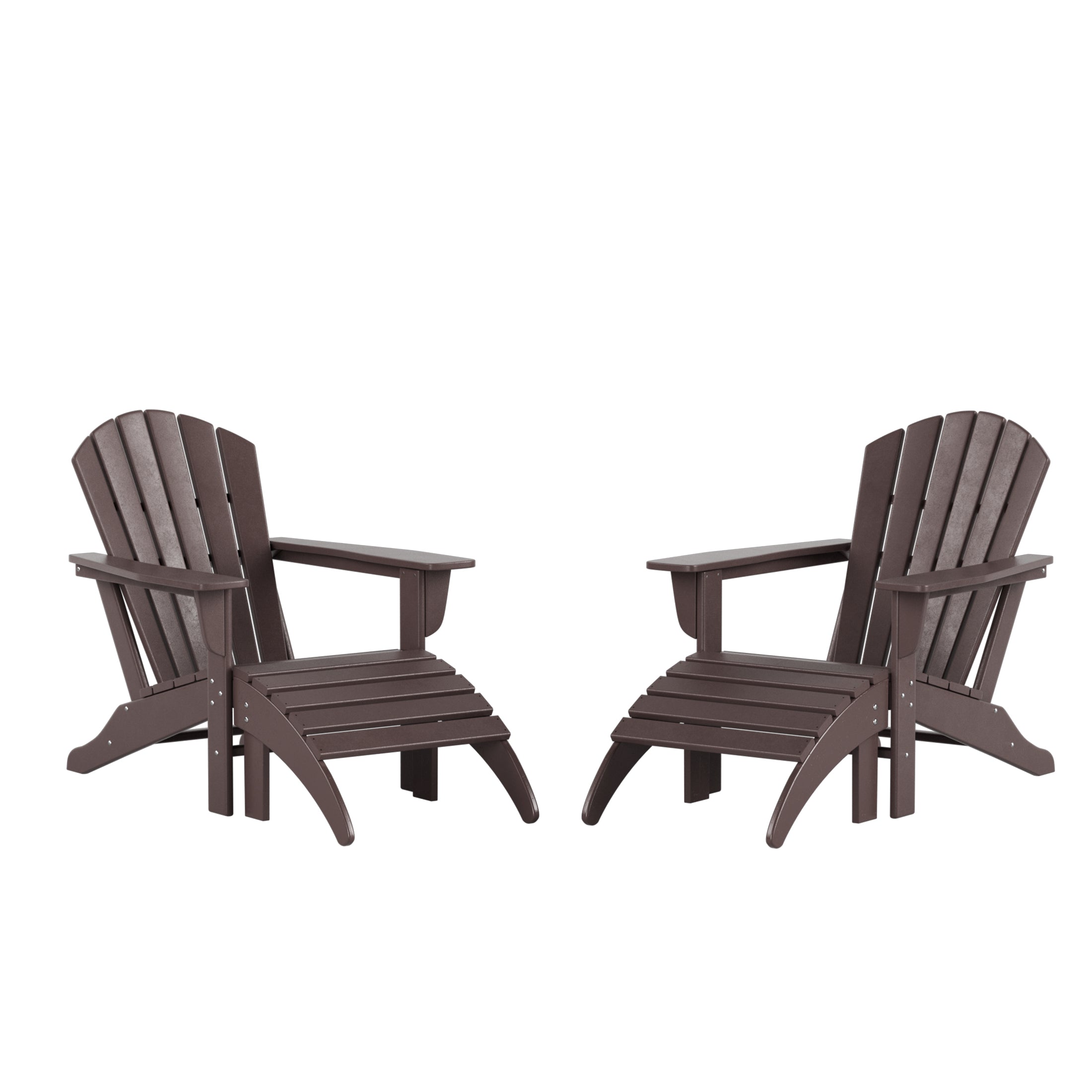 Portside Outdoor Adirondack Chair With Ottoman 4-Piece Set