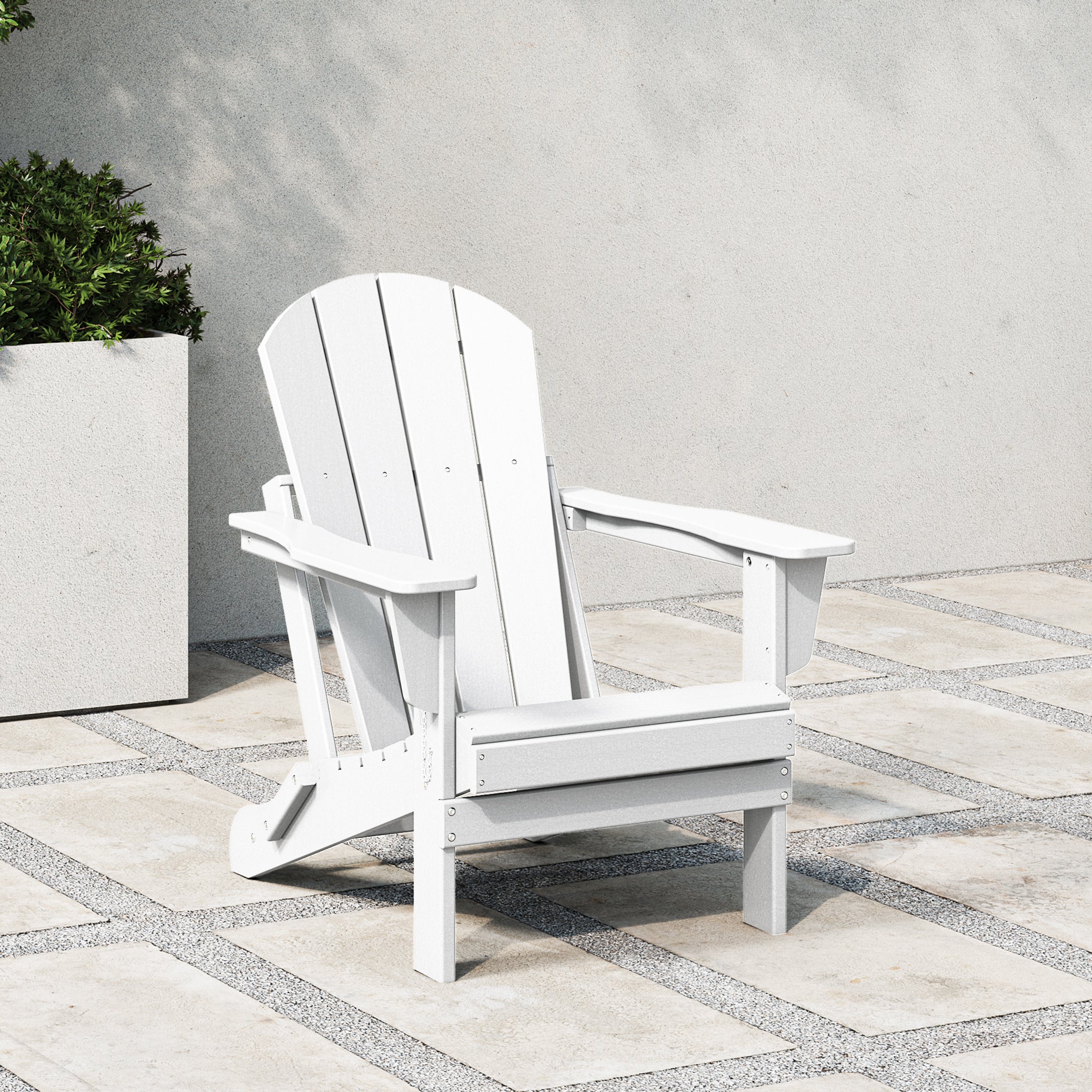 Paradise HDPE Outdoor Patio Folding Poly Adirondack Chair