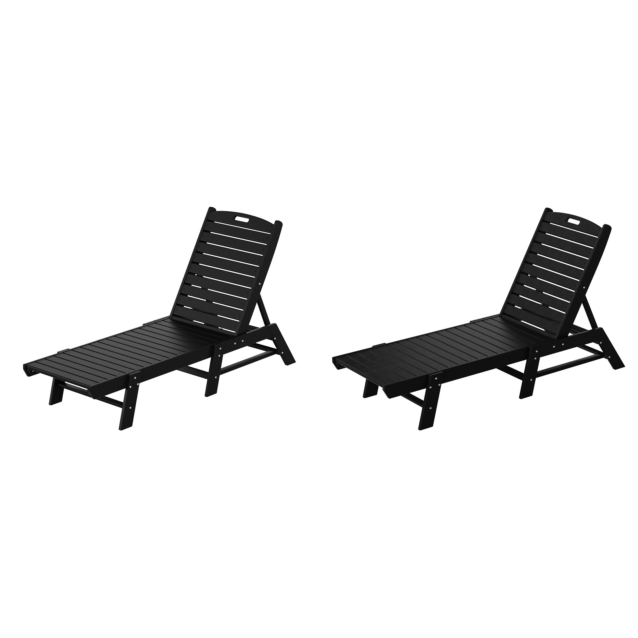 Paradise Malibu Poly Reclining Outdoor Patio Chaise Lounge Chair Adjustable (Set of 2)