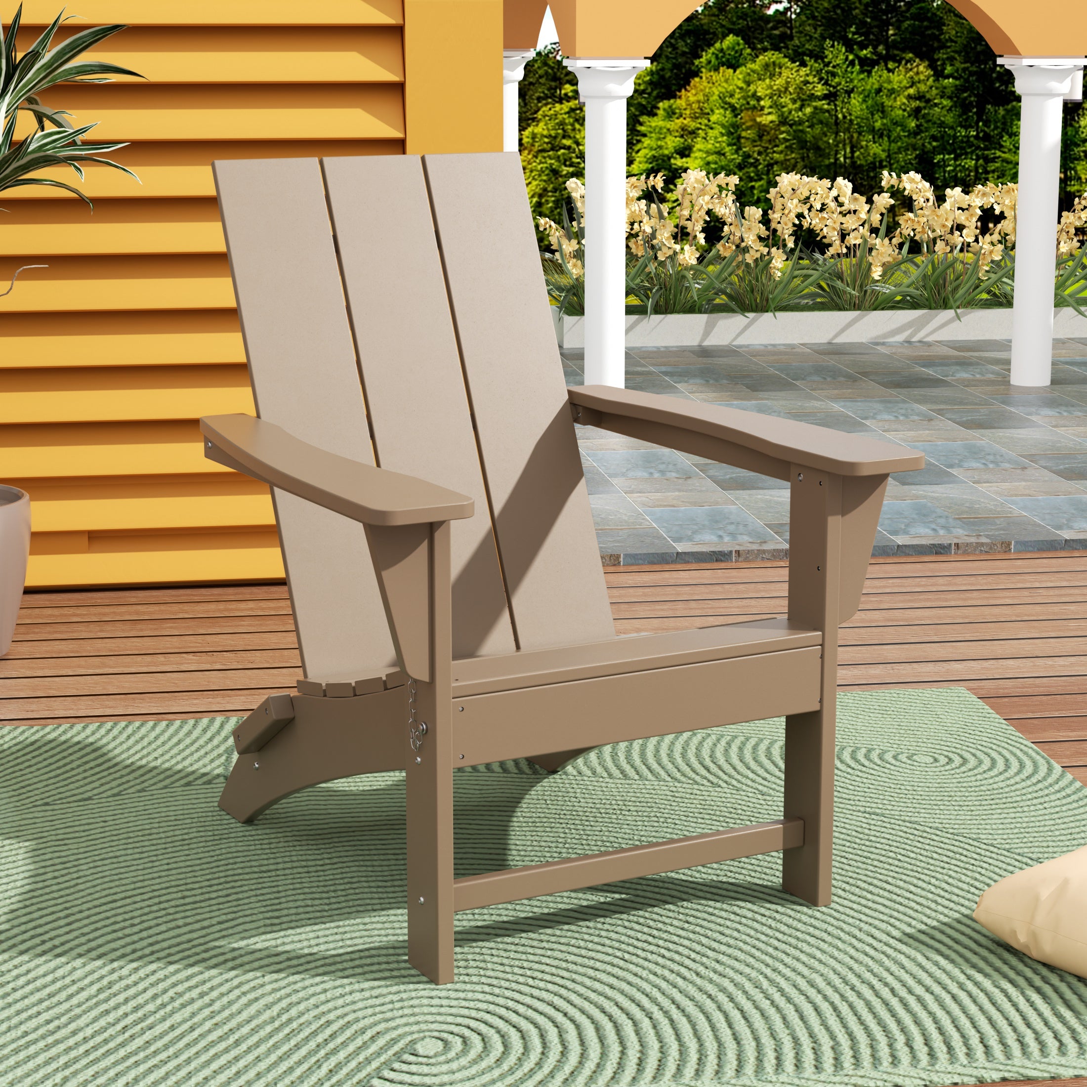 Palms HDPE Modern Outdoor Patio Folding Adirondack Chair