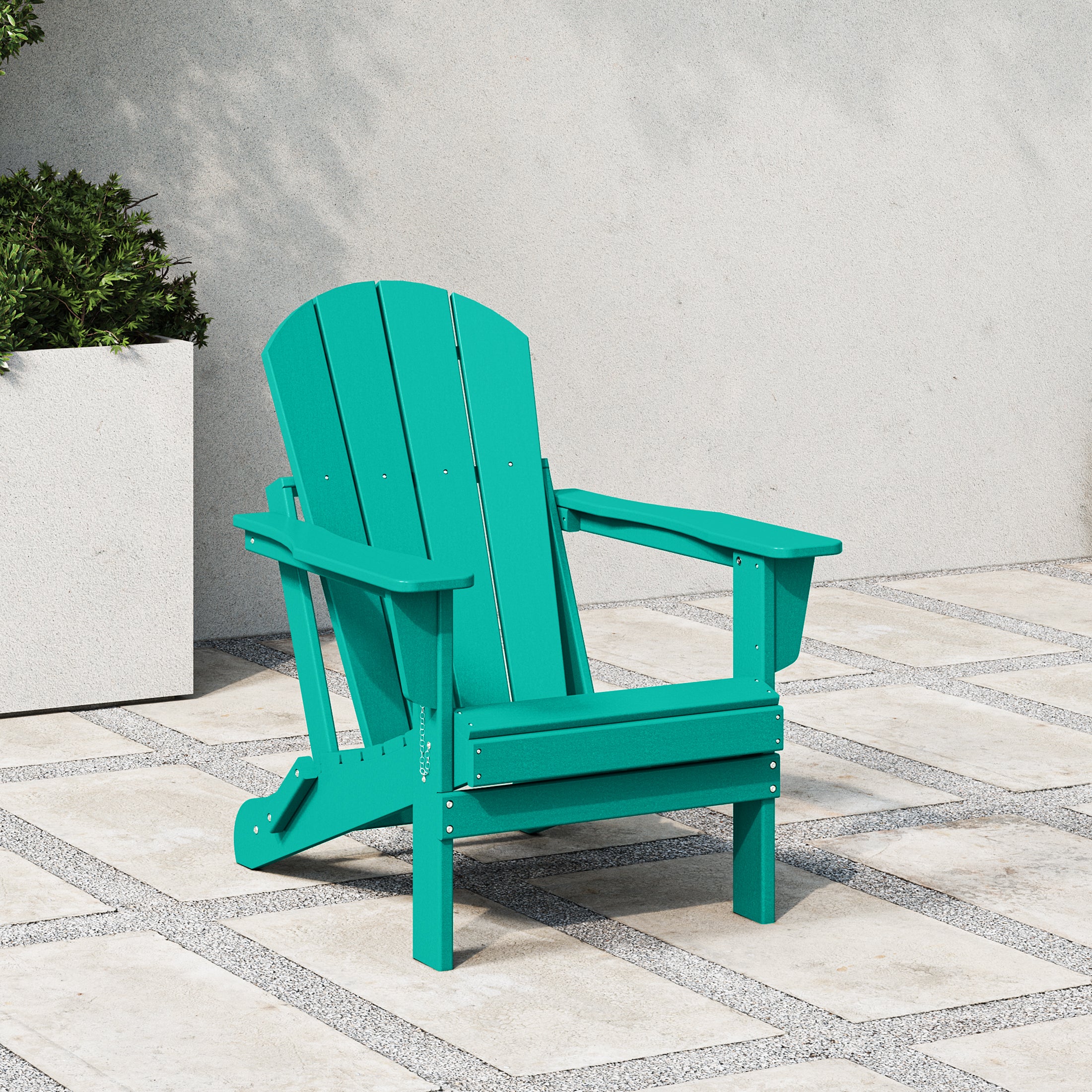 Paradise HDPE Outdoor Patio Folding Poly Adirondack Chair