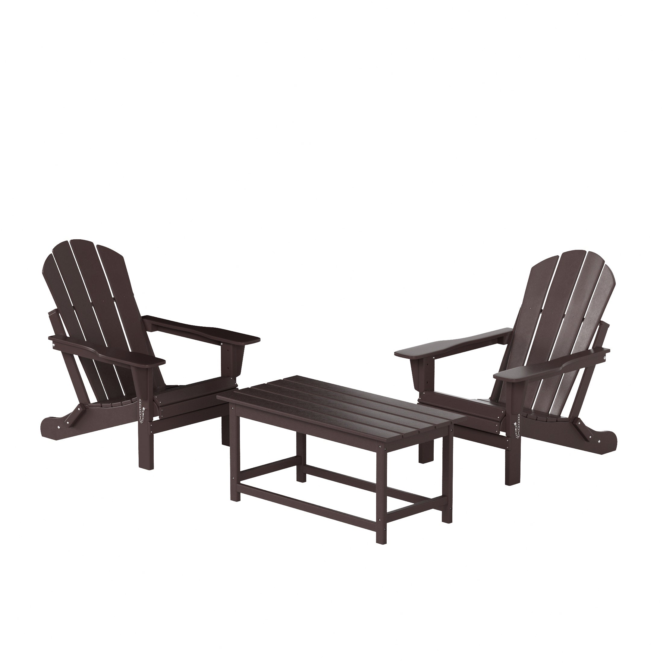 Paradise Westintrends 3-Piece set Outdoor / Patio Poly Adirondack chair set with a Coffee table ( 2 seater )