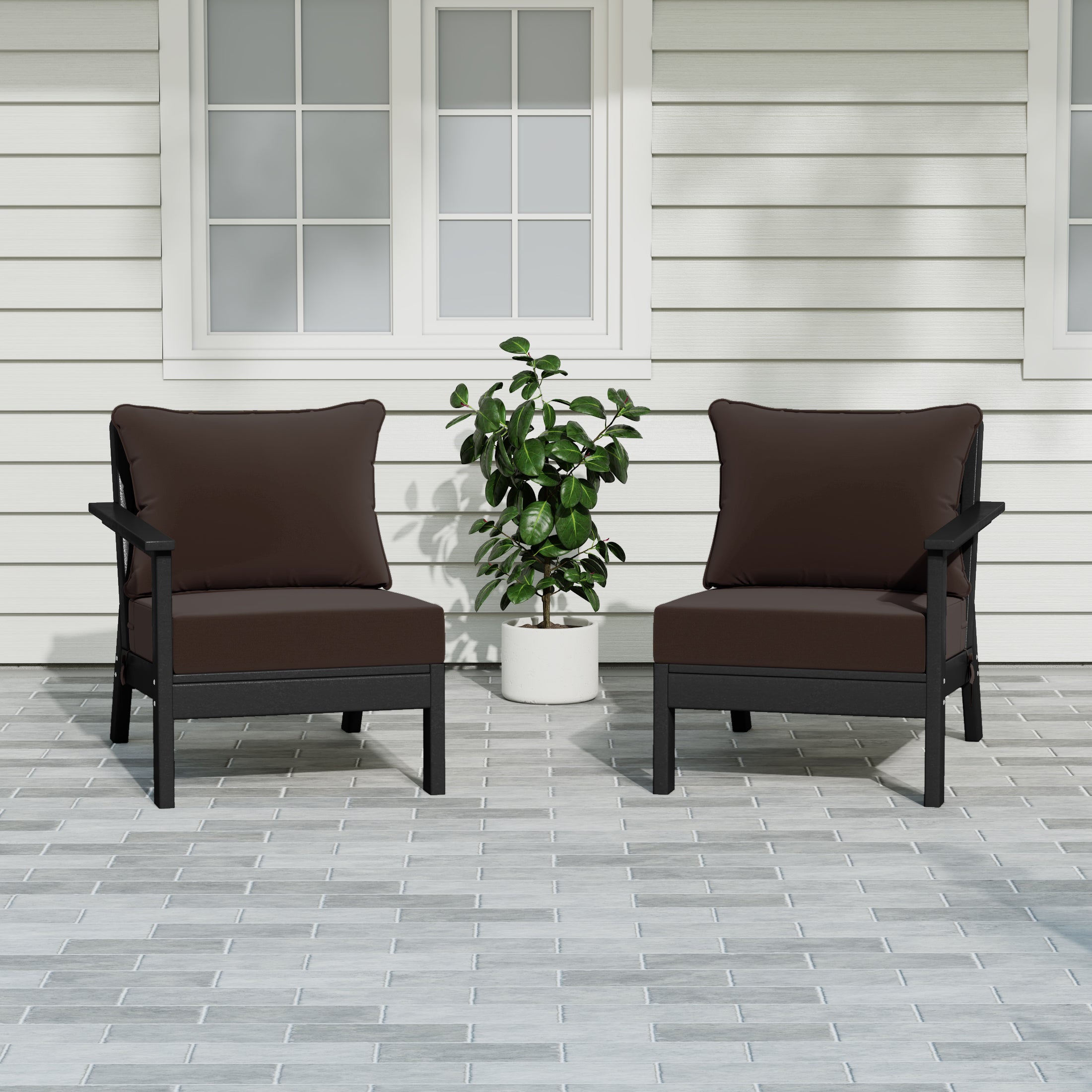 Portsmouth Outdoor Patio HDPE Loveseat Sofa with Patio Cushions