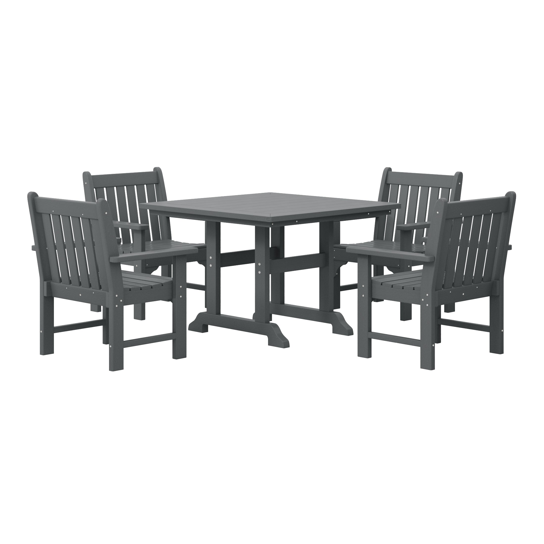 Paradise 5-Piece HDPE Outdoor Patio Chair and Square Table Dining Set