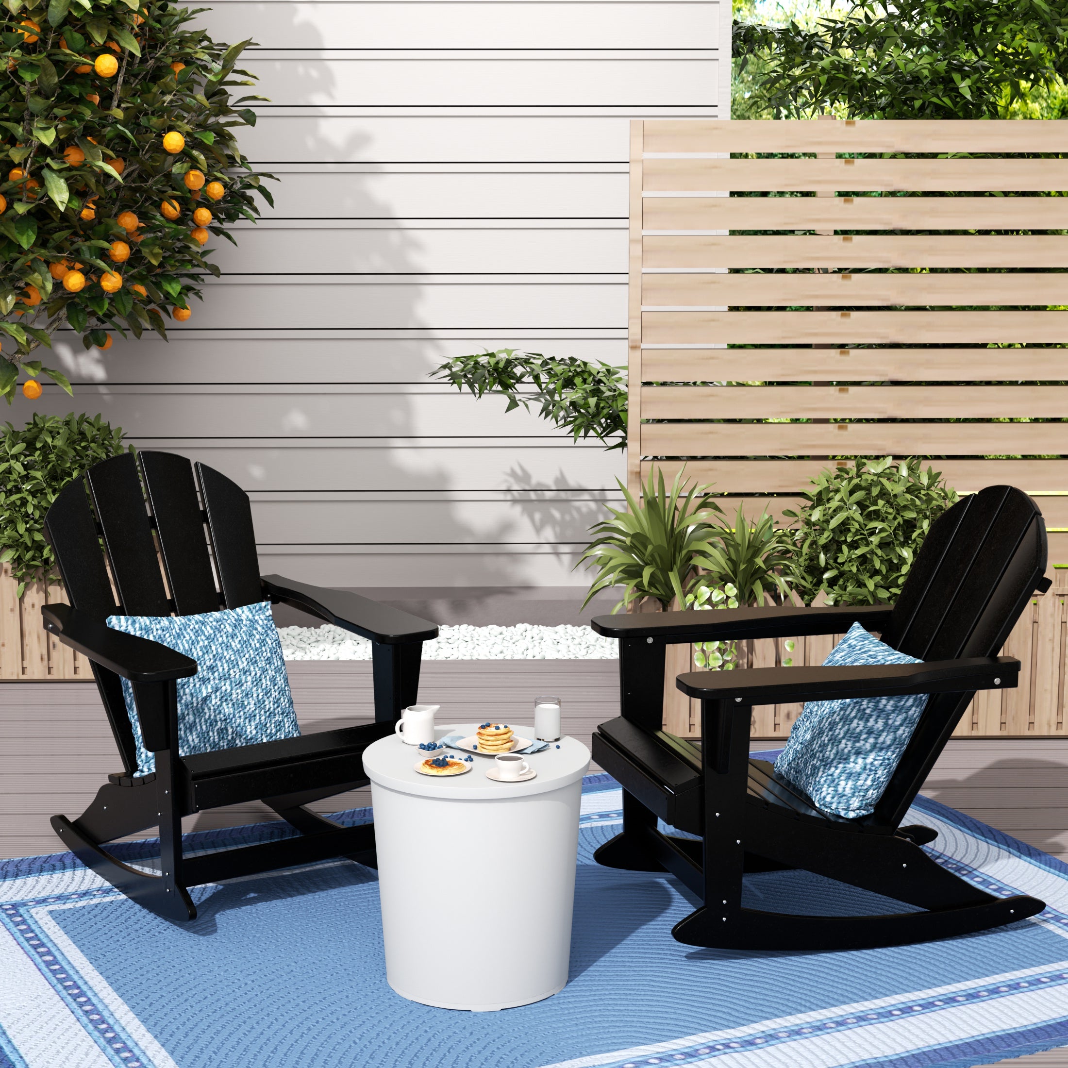 Paradise Westintrends 2 piece set Outdoor / Patio Poly Adirondack rocking chairs ( 2 seater )