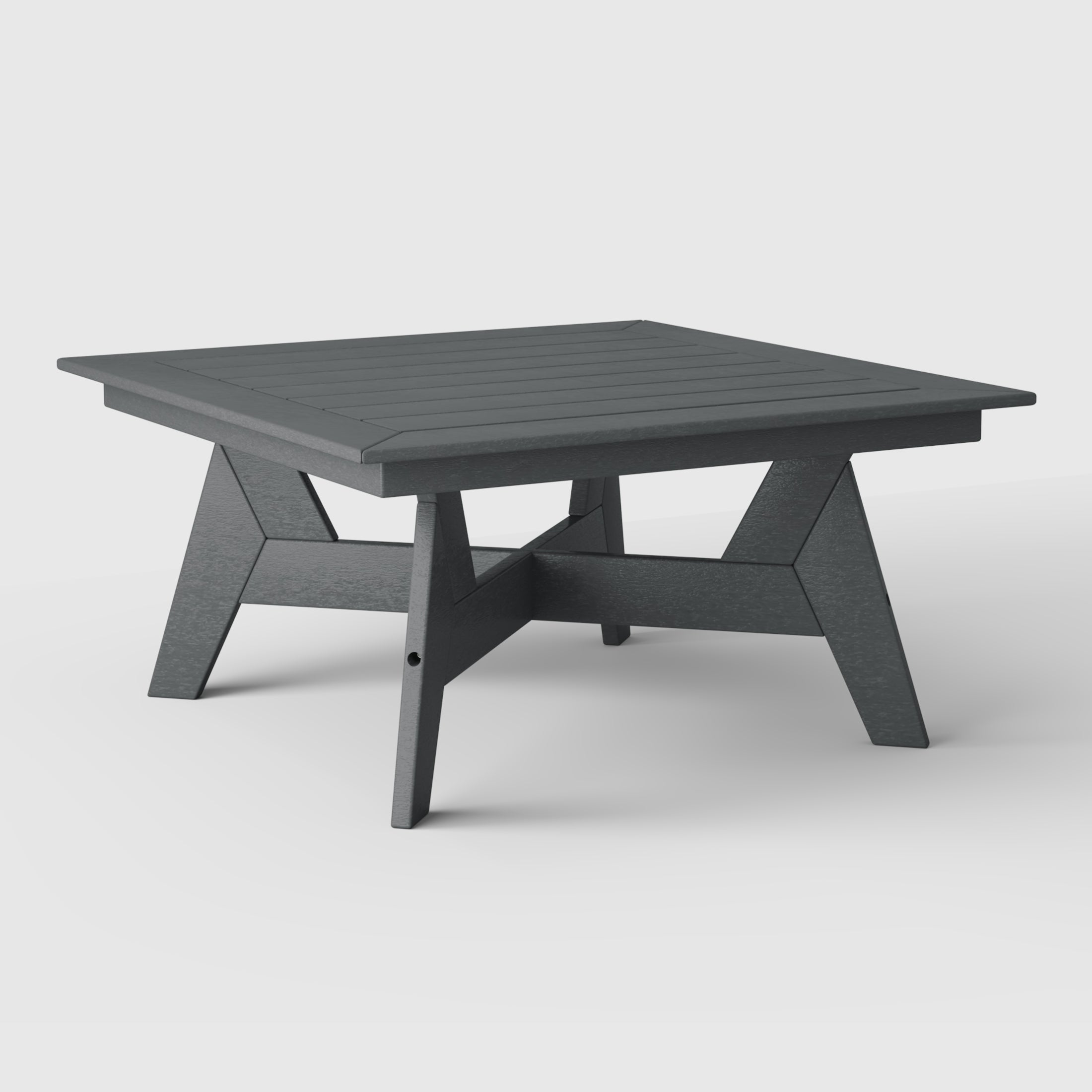 Portsmouth Modern Low Outdoor HDPE Patio Square Coffee Table