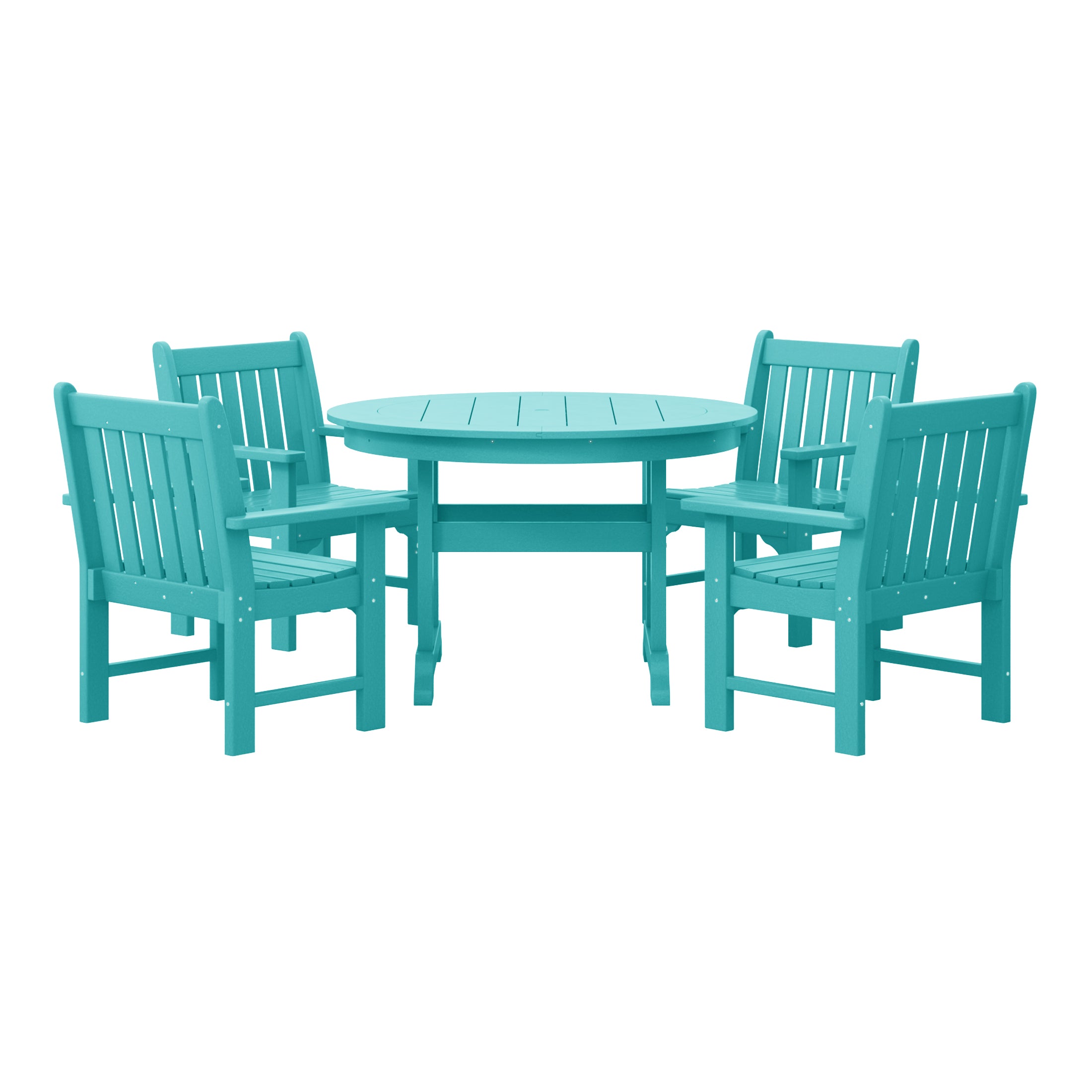 Paradise 5-Piece HDPE Outdoor Patio Chair and Round Table Dining Set