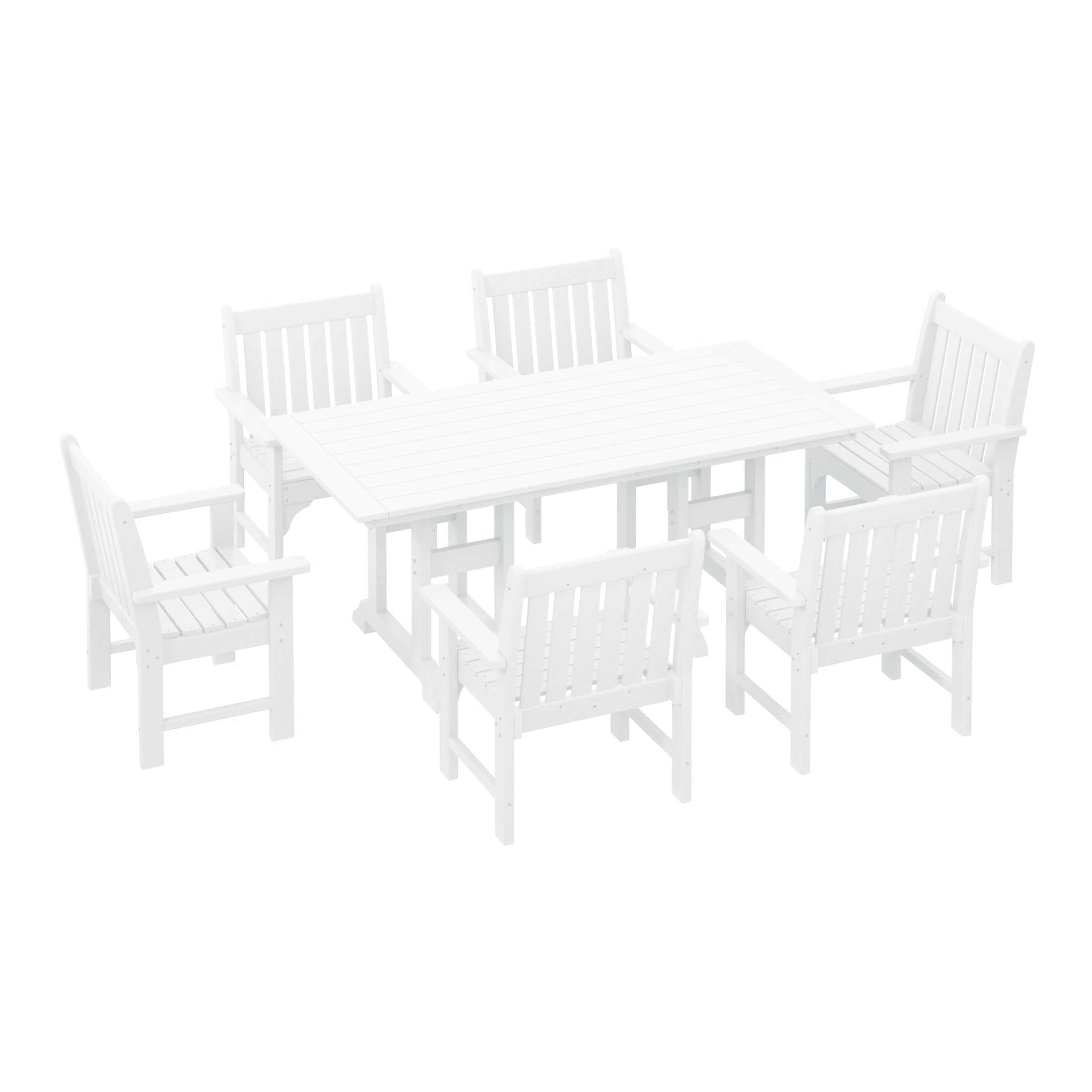 Paradise  7-Piece HDPE Outdoor Dining Patio Table and Chairs Set