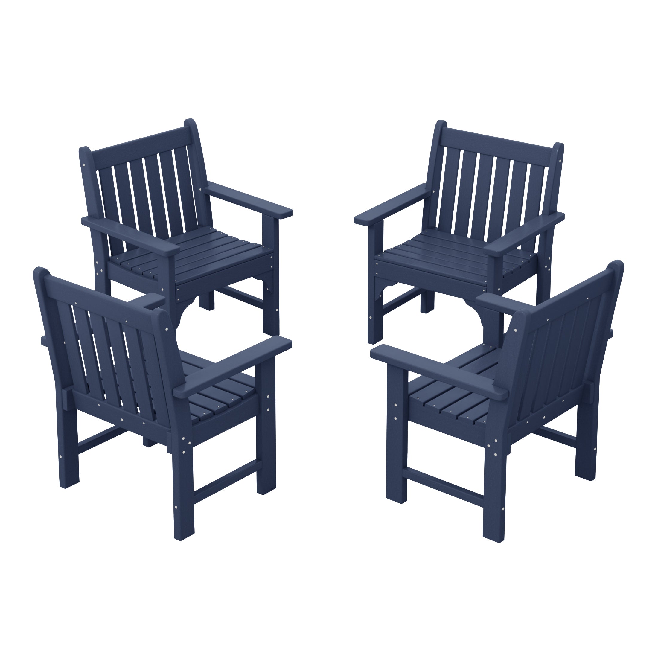 Paradise Outdoor Patio HDPE Garden Dining Arm Chairs (Set of 4)