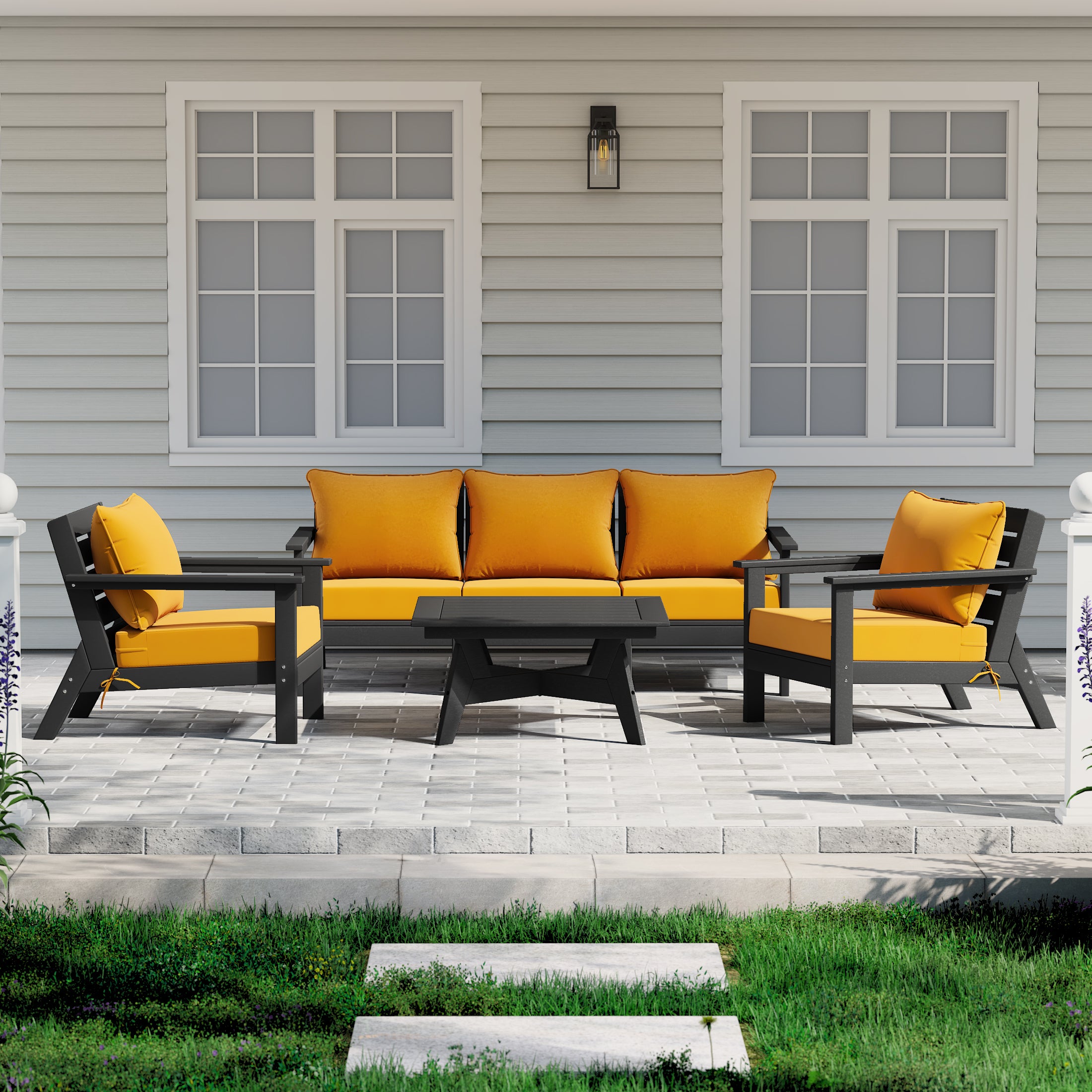 Portsmouth Outdoor 6-Piece Modular Sectional Patio Furniture Sofa Set