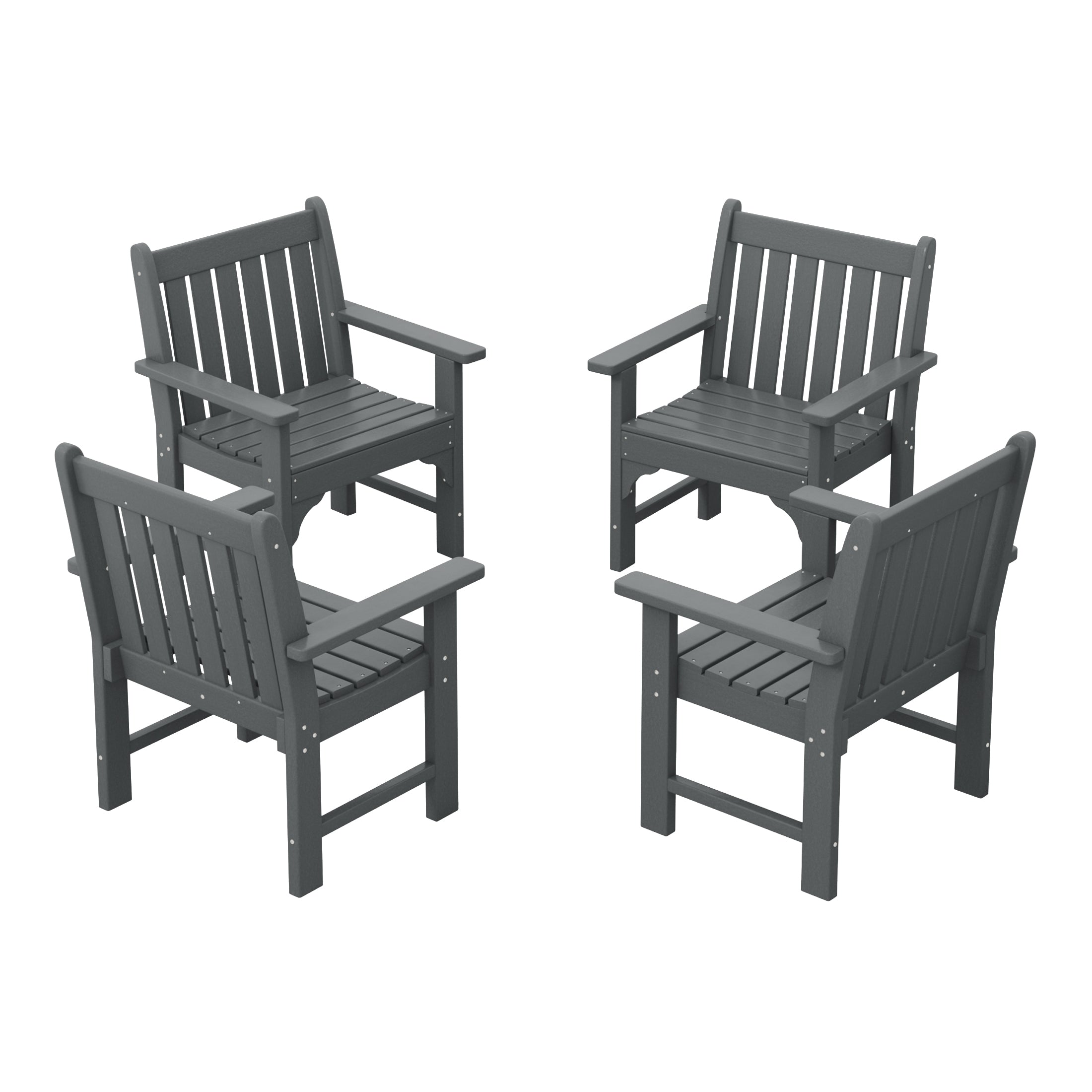 Paradise Outdoor Patio HDPE Garden Dining Arm Chairs (Set of 4)