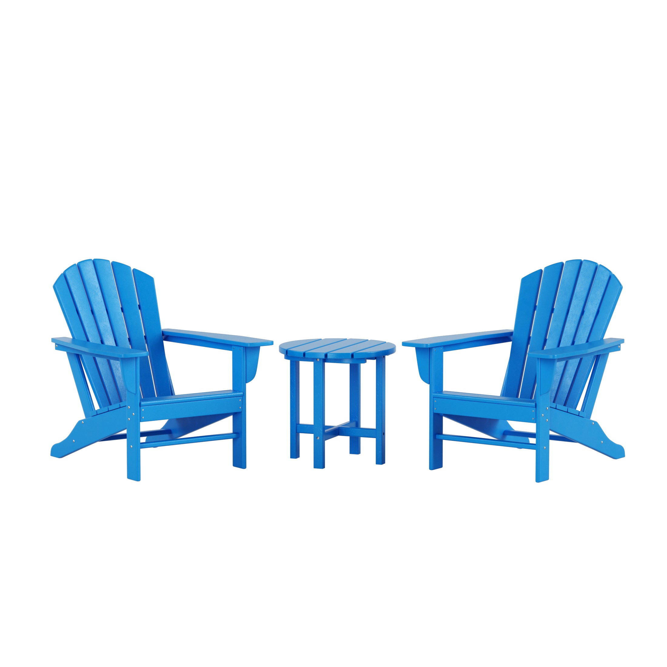 Portside Dylan 3-Piece Outdoor Adirondack Chair with Side Table Set