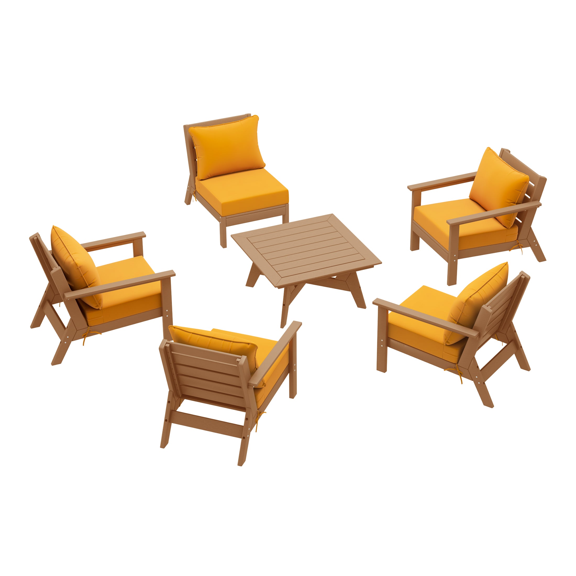 Portsmouth Outdoor 6-Piece Modular Sectional Patio Furniture Sofa Set