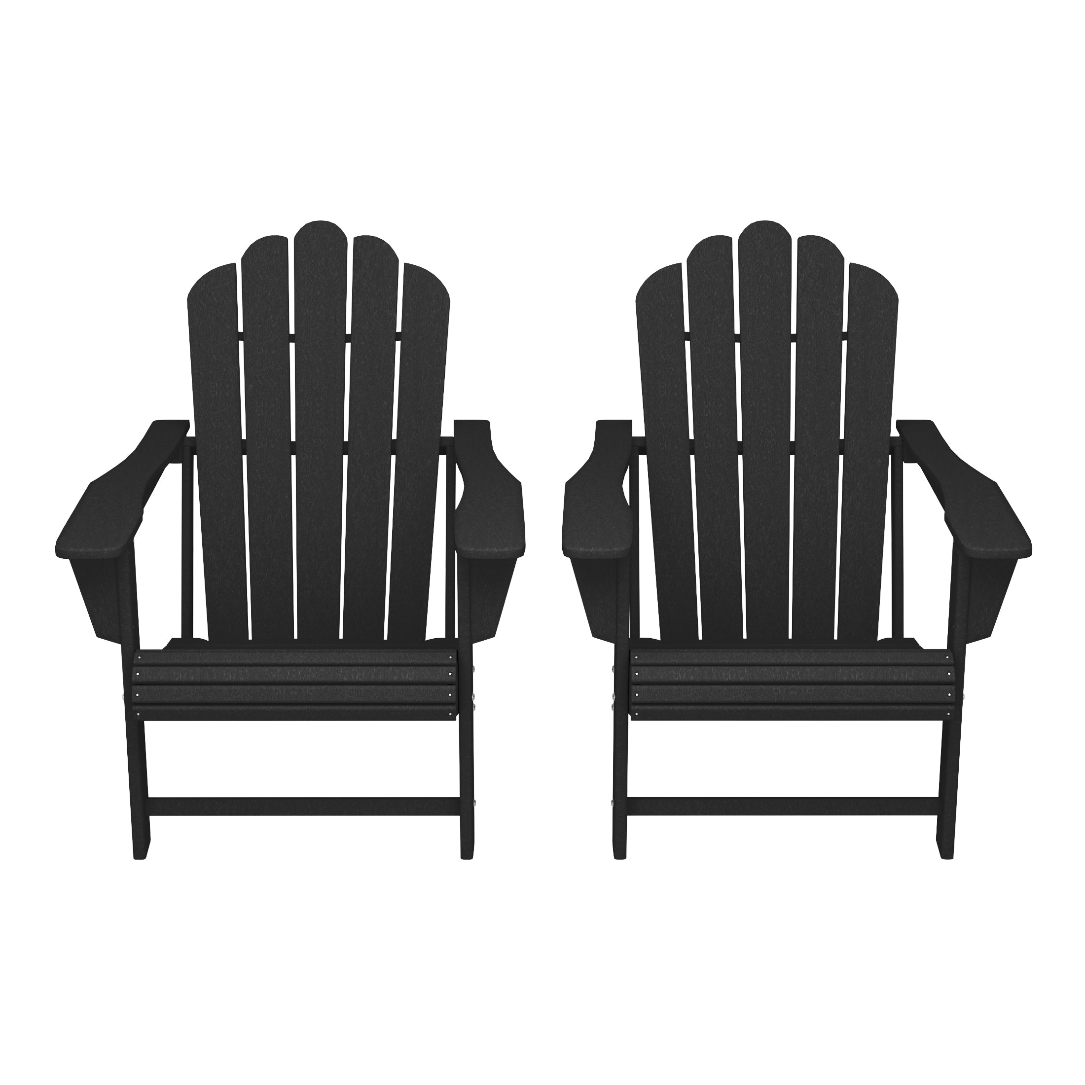 Lakeview Outdoor Patio HDPE Adirondack Chairs With Cup Holders (Set of 2)