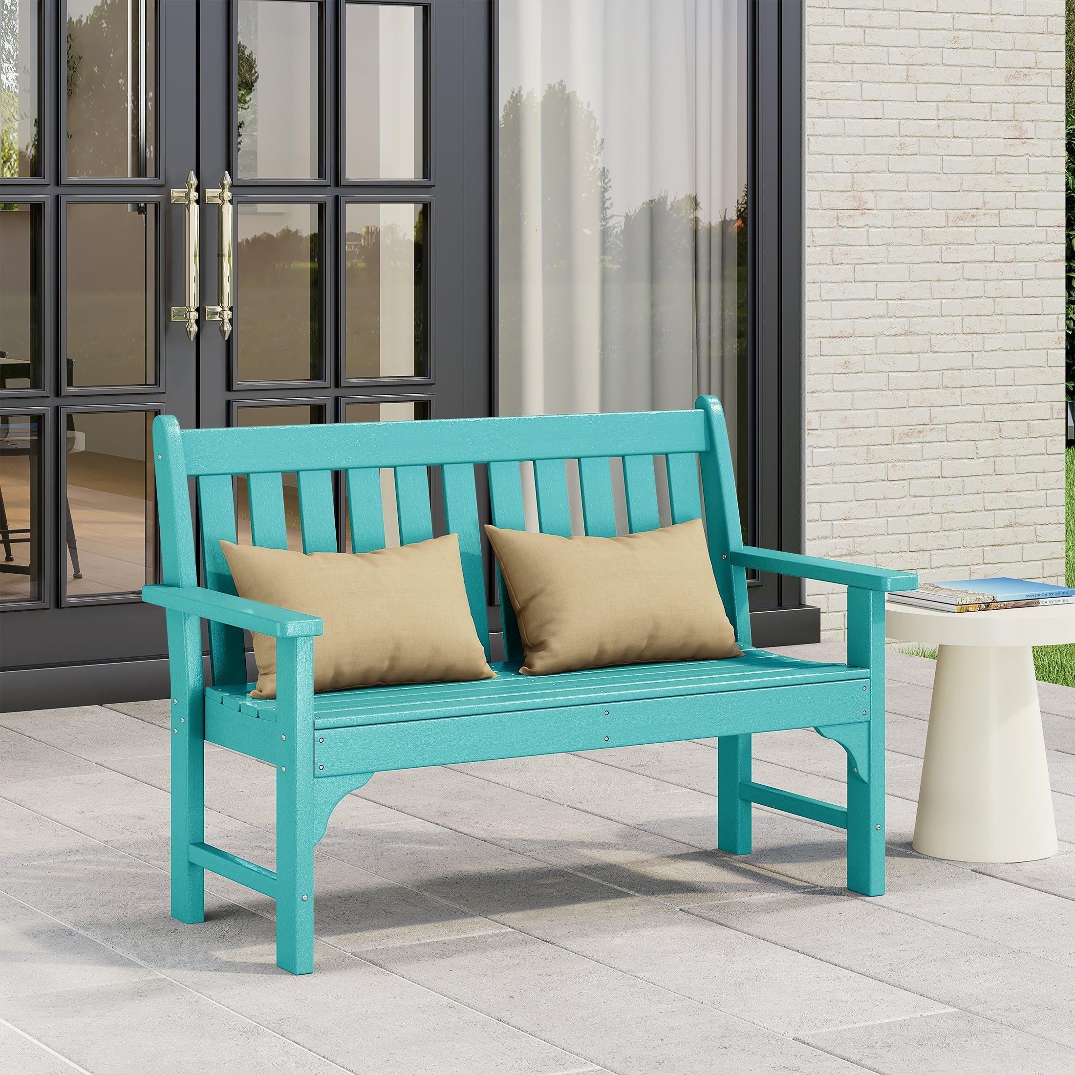 Paradise Outdoor 2-Person All-Weather HDPE Front Porch Garden Bench