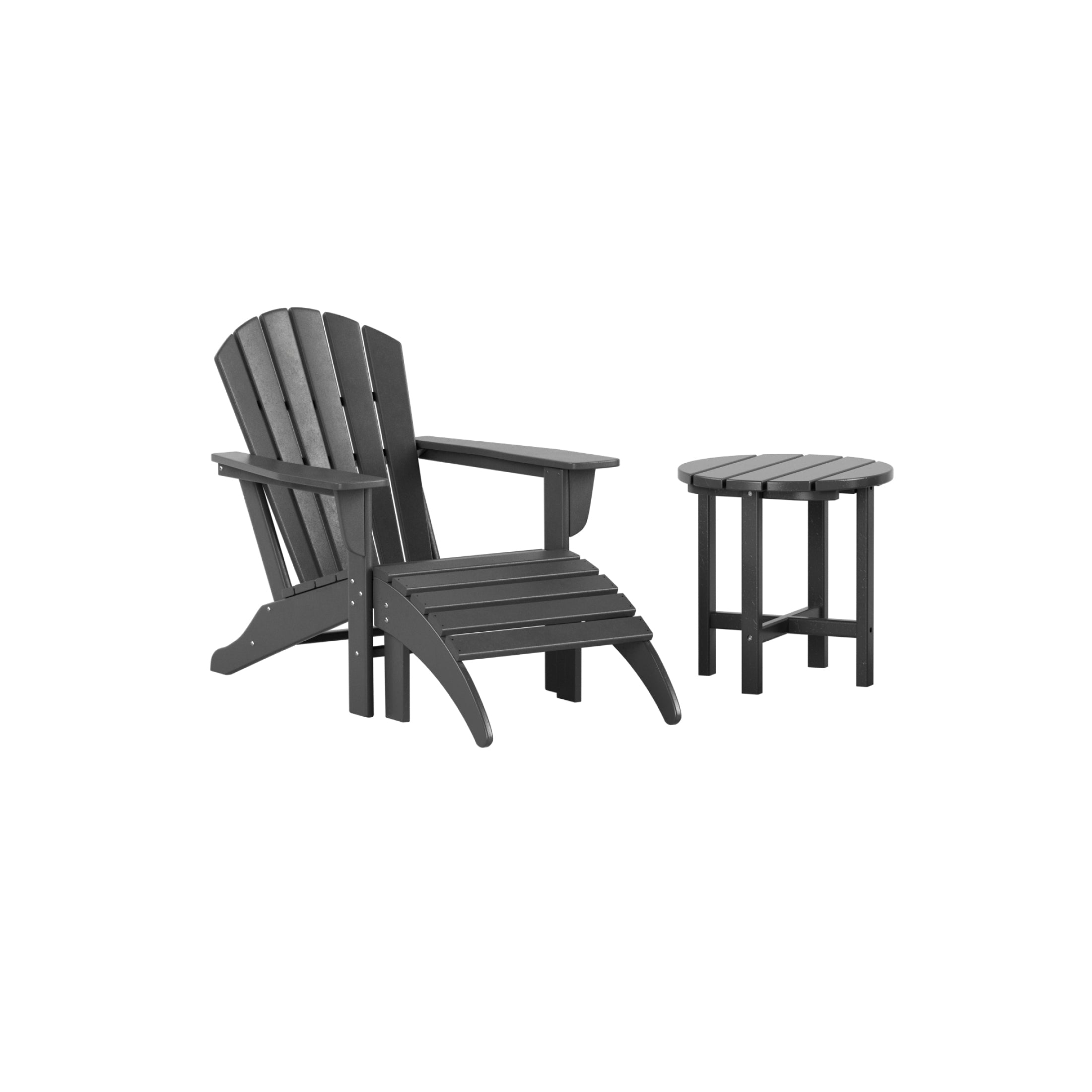 Portside Outdoor Adirondack Chair With Ottoman And Side Table 3-Piece Set