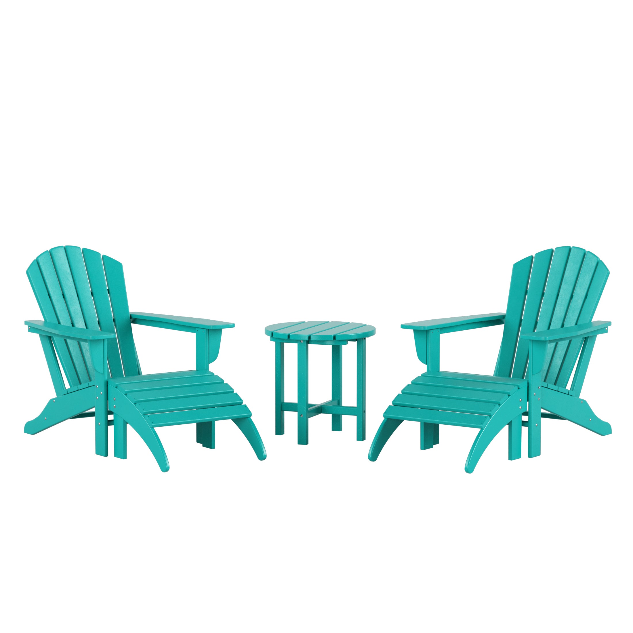 Portside Outdoor Adirondack Chair With Ottoman And Side Table 5-Piece Set