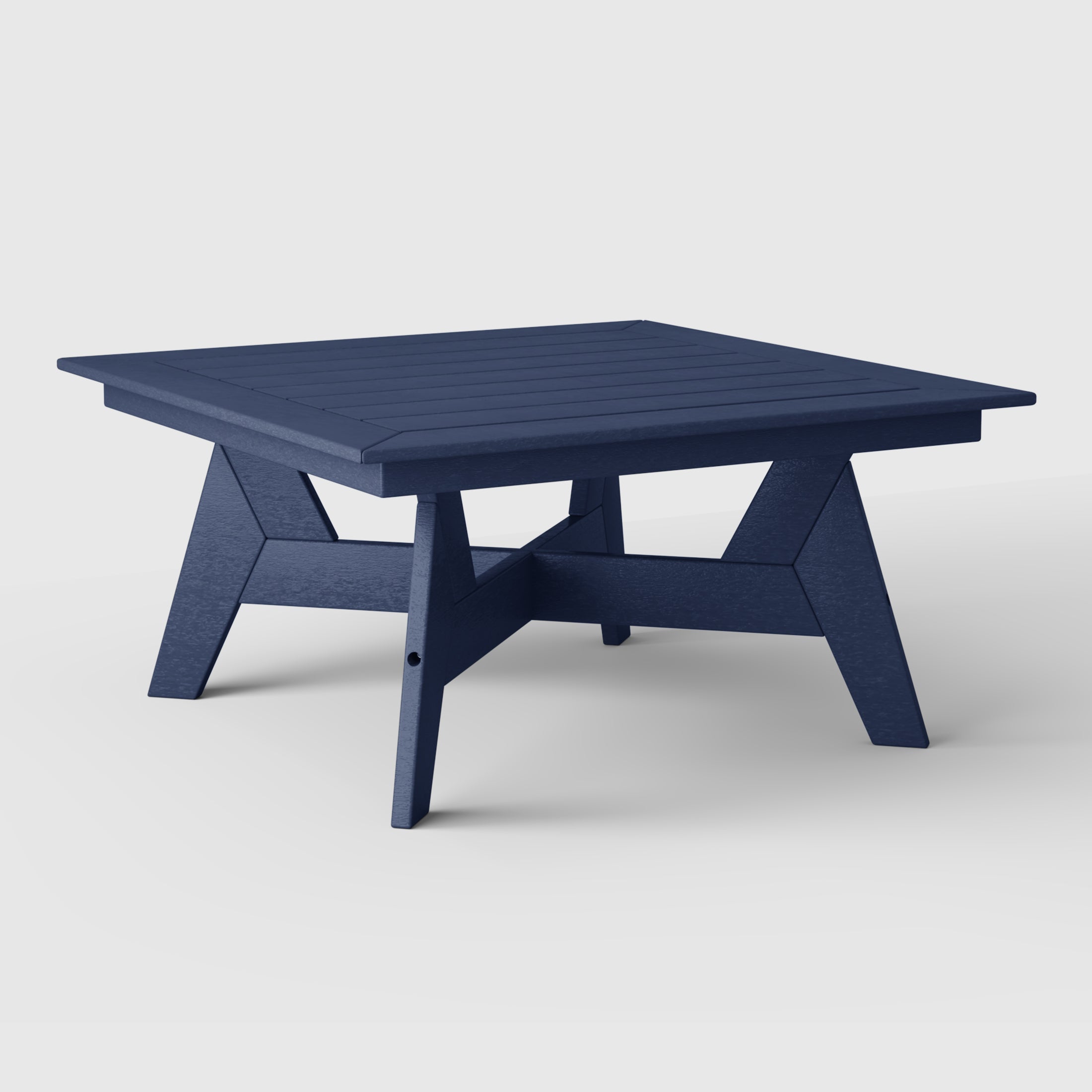 Portsmouth Modern Low Outdoor HDPE Patio Square Coffee Table