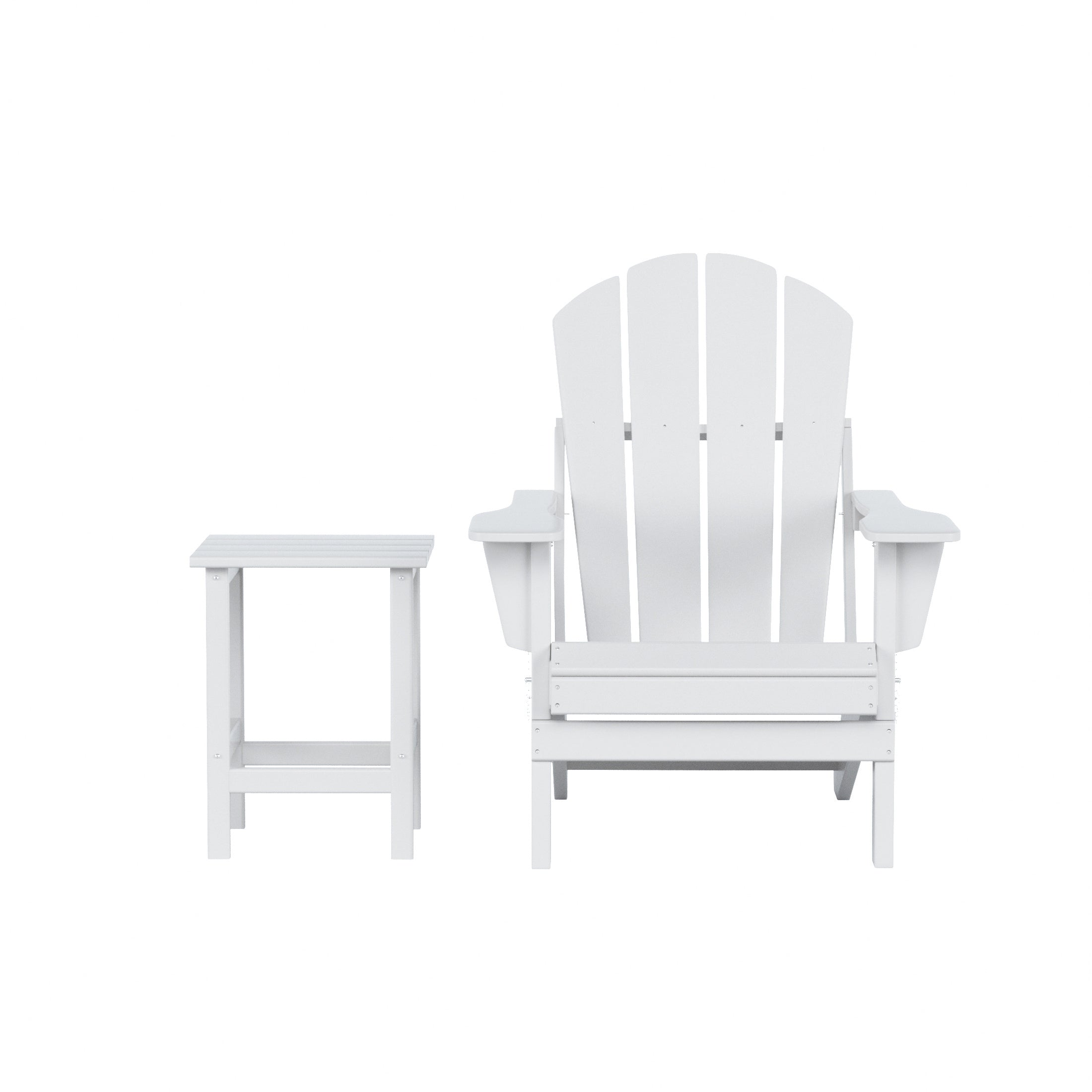 Paradise Westintrends 2 piece set outdoor folding Poly Adirondack chair with side table