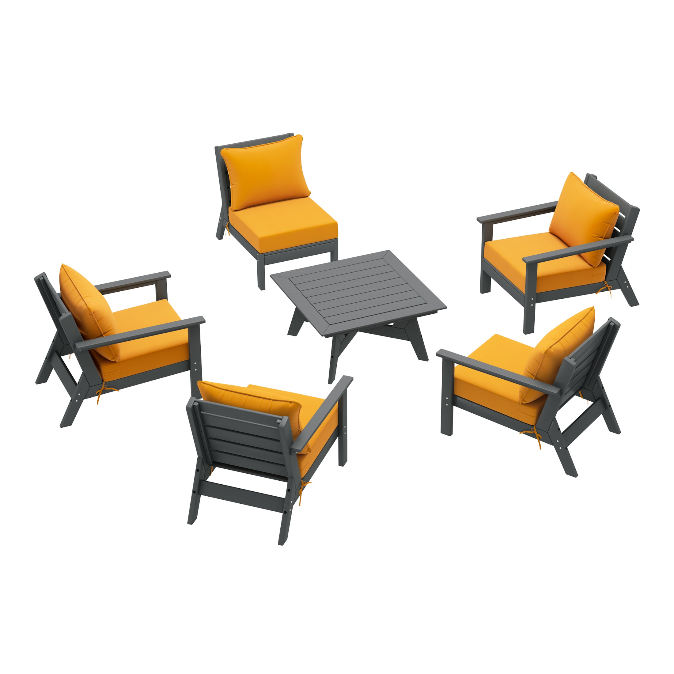 Portsmouth Outdoor 6-Piece Modular Sectional Patio Furniture Sofa Set