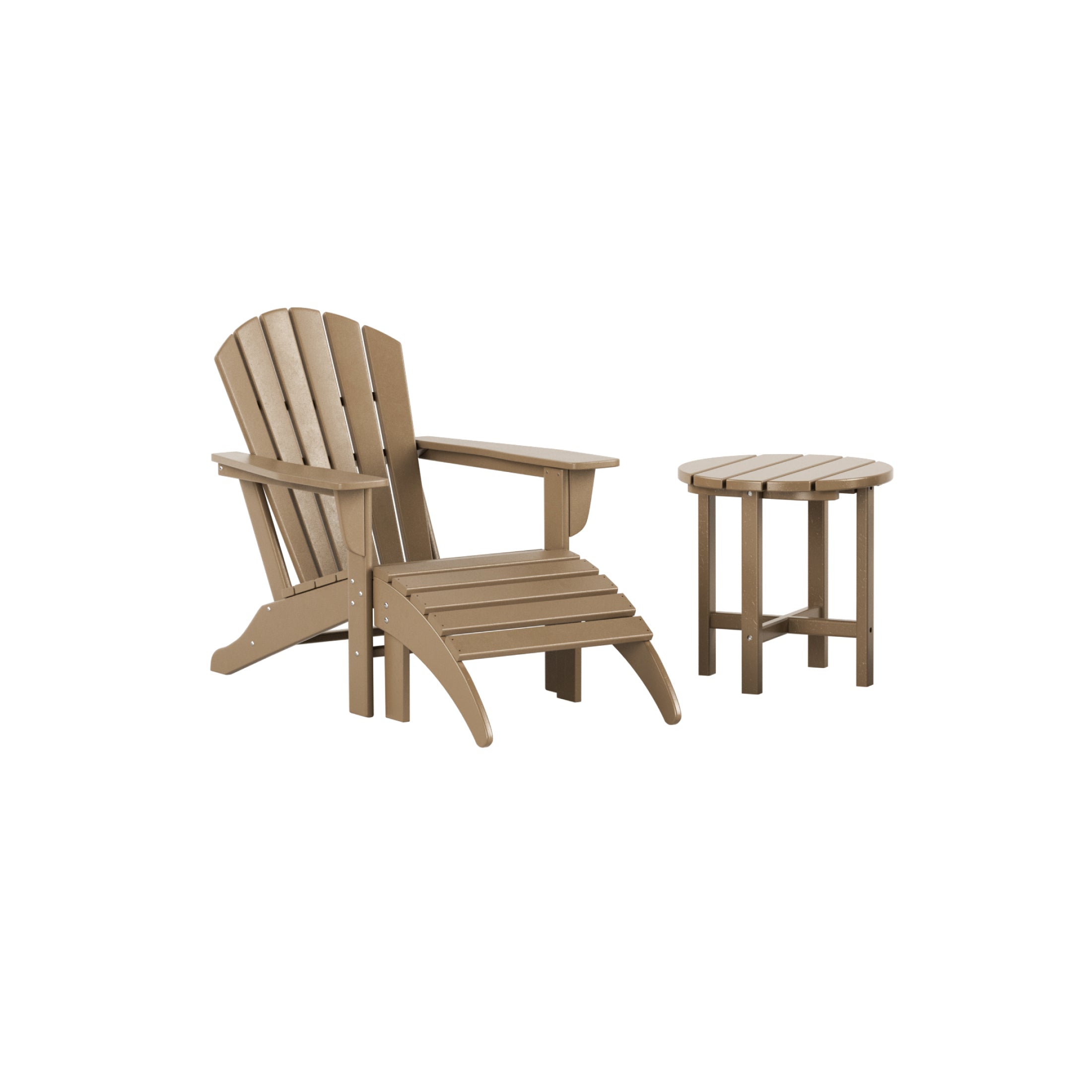 Portside Outdoor Adirondack Chair With Ottoman And Side Table 3-Piece Set