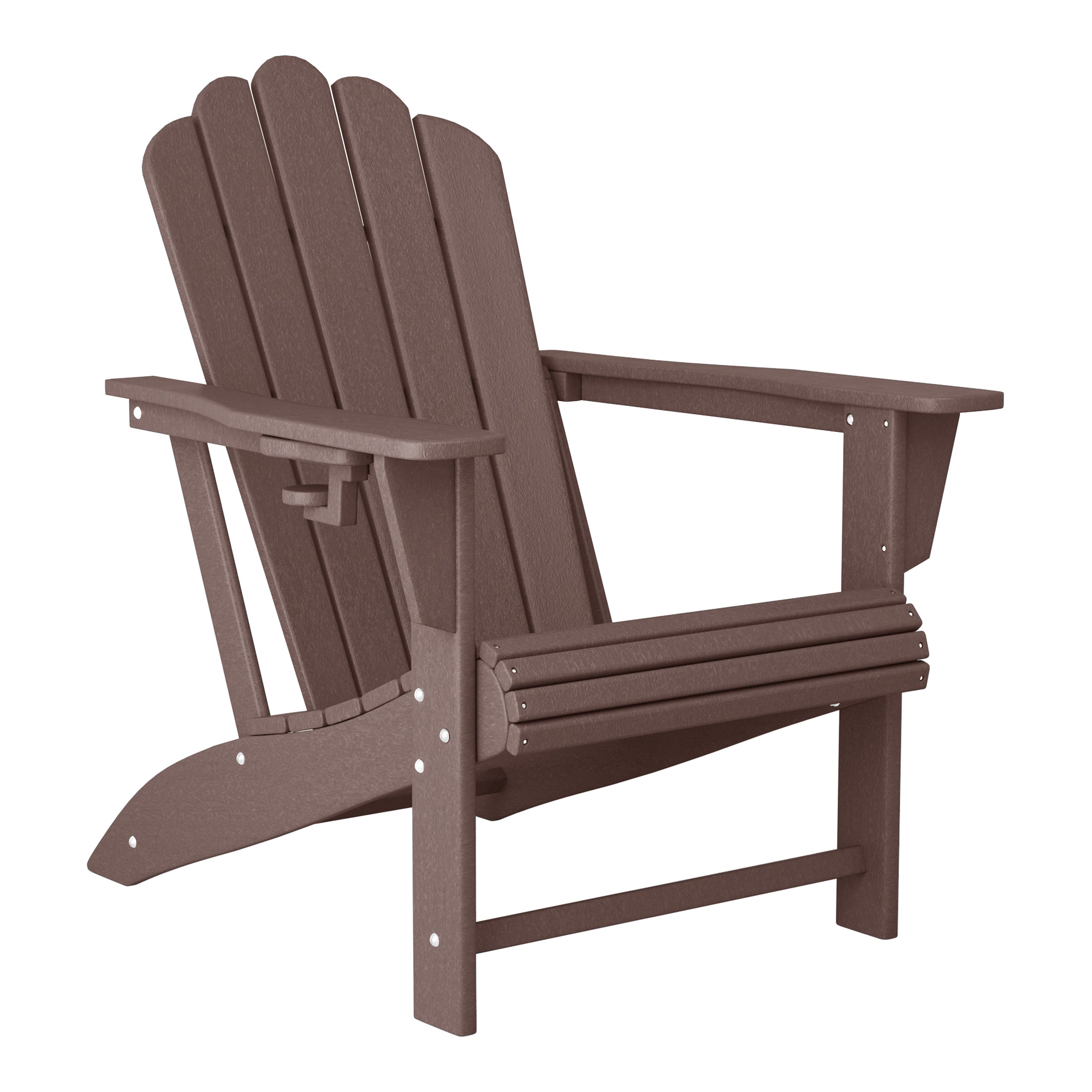 Lakeview 3-Piece Outdoor Patio HDPE Adirondack Chair With Cup Holder and Table Set