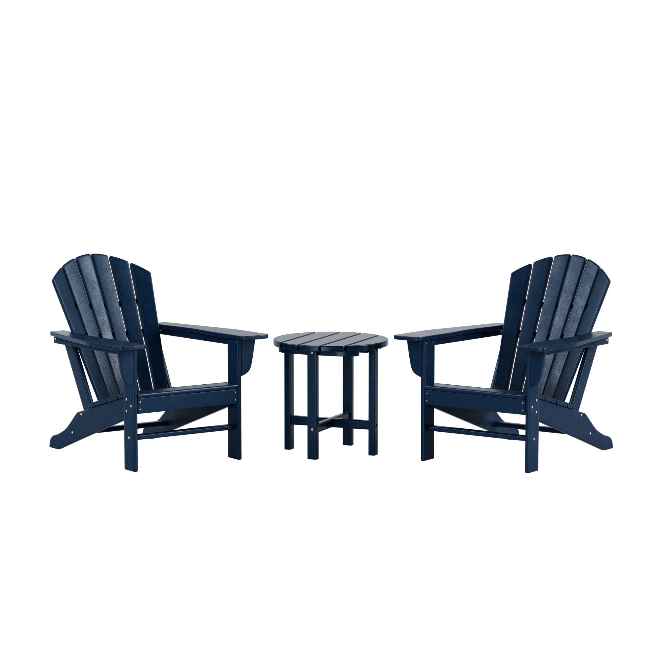 Portside Dylan 3-Piece Outdoor Adirondack Chair with Side Table Set