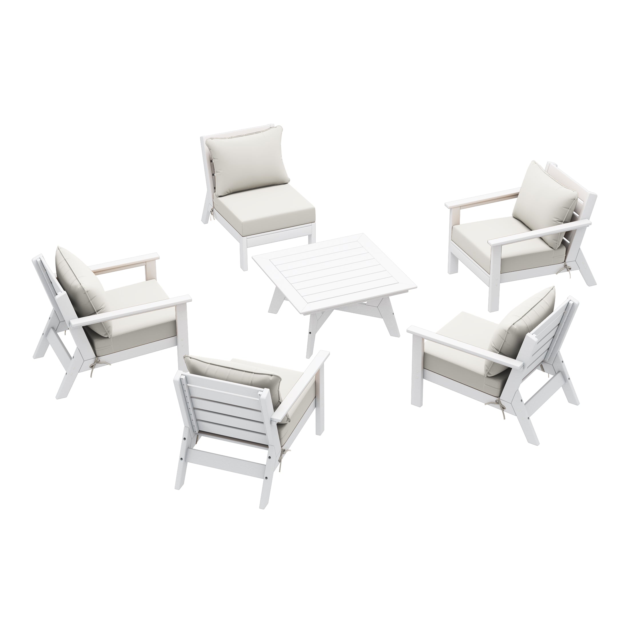 Portsmouth Outdoor 6-Piece Modular Sectional Patio Furniture Sofa Set